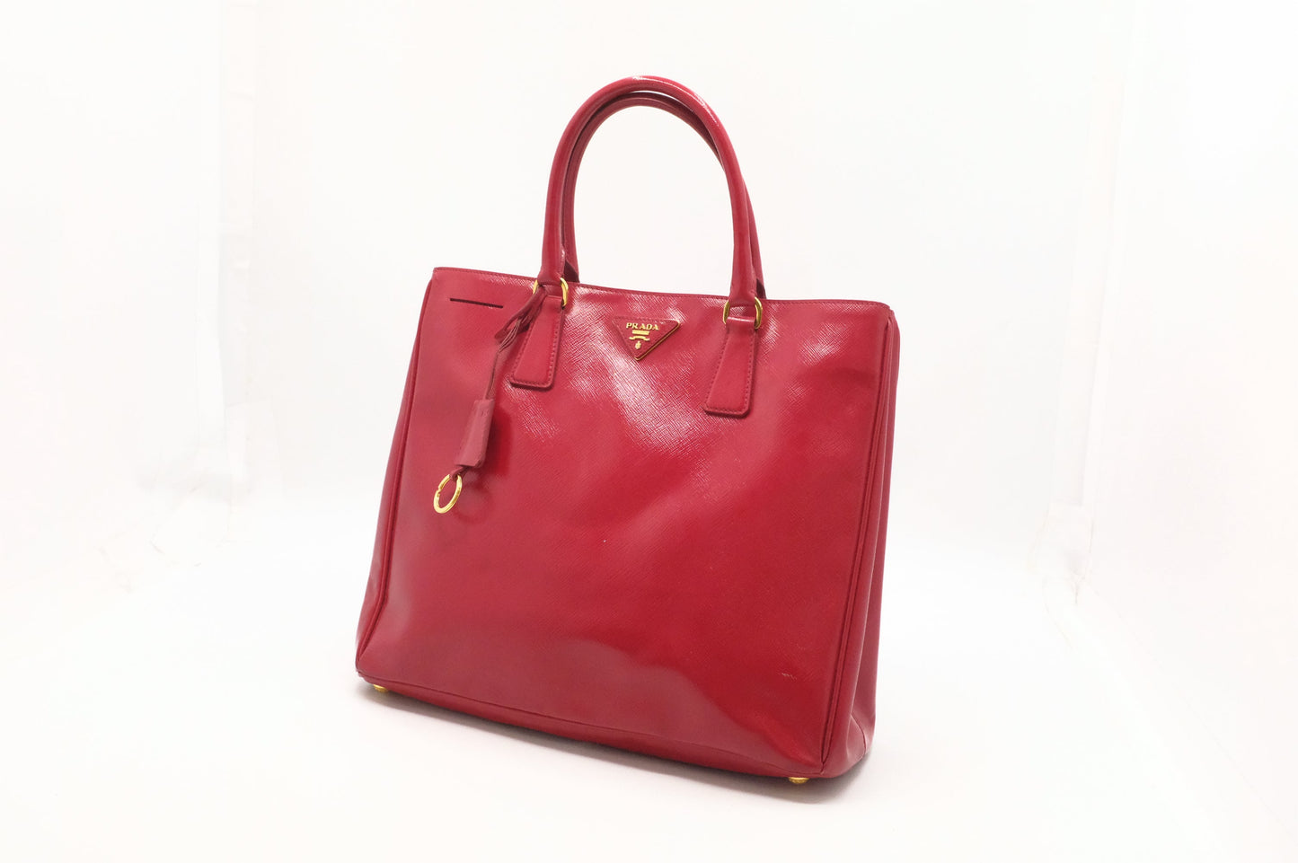 Prada Galleria In Saffiano Handbag Leather Red Travel Bag
