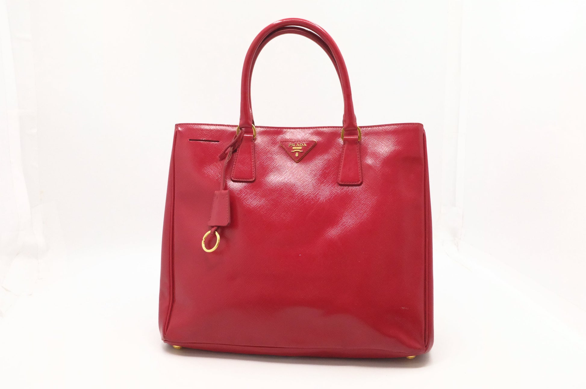 Prada Galleria In Saffiano Handbag Leather Red Travel Bag