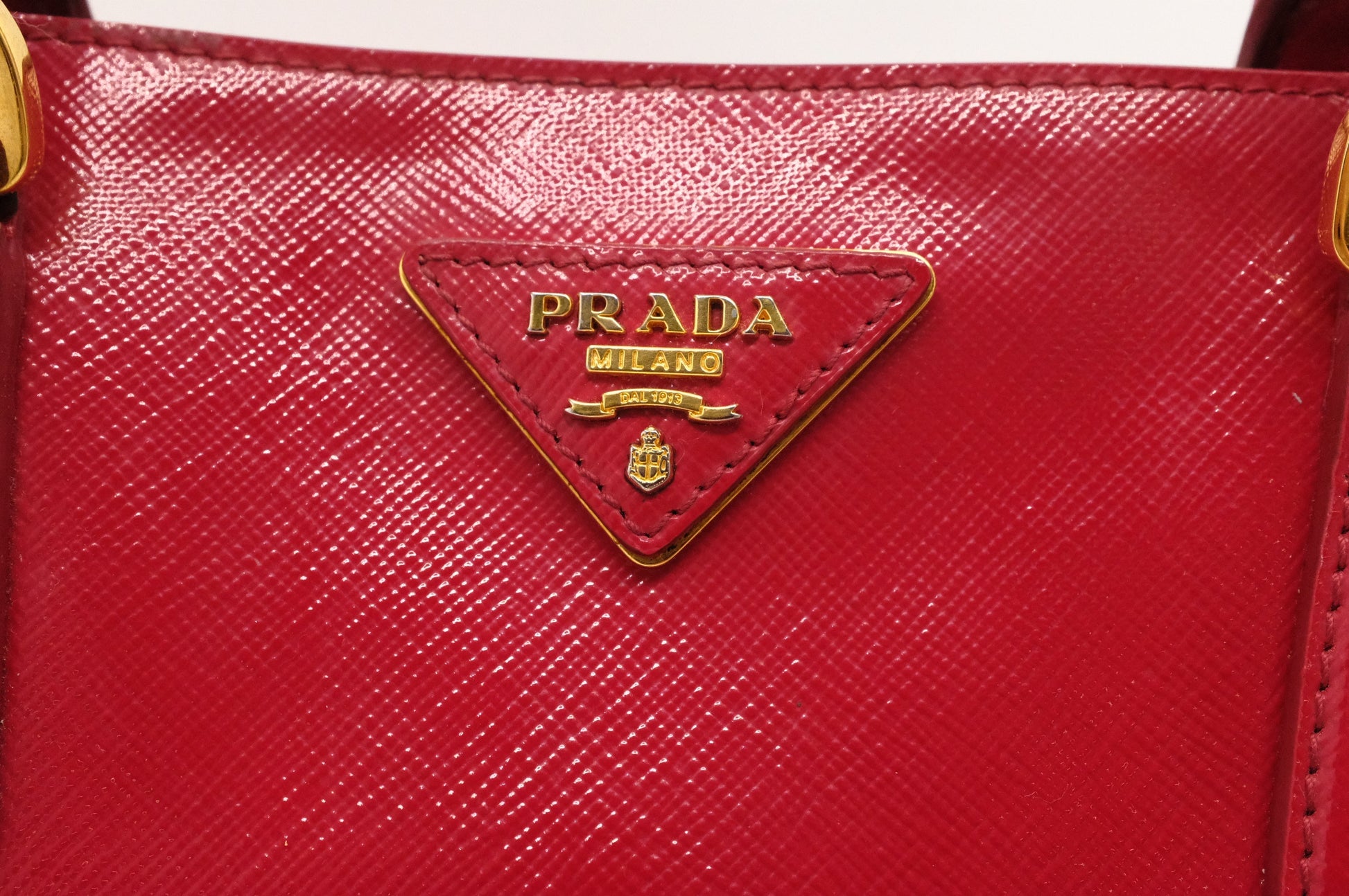 Prada Galleria In Saffiano Handbag Leather Red Travel Bag
