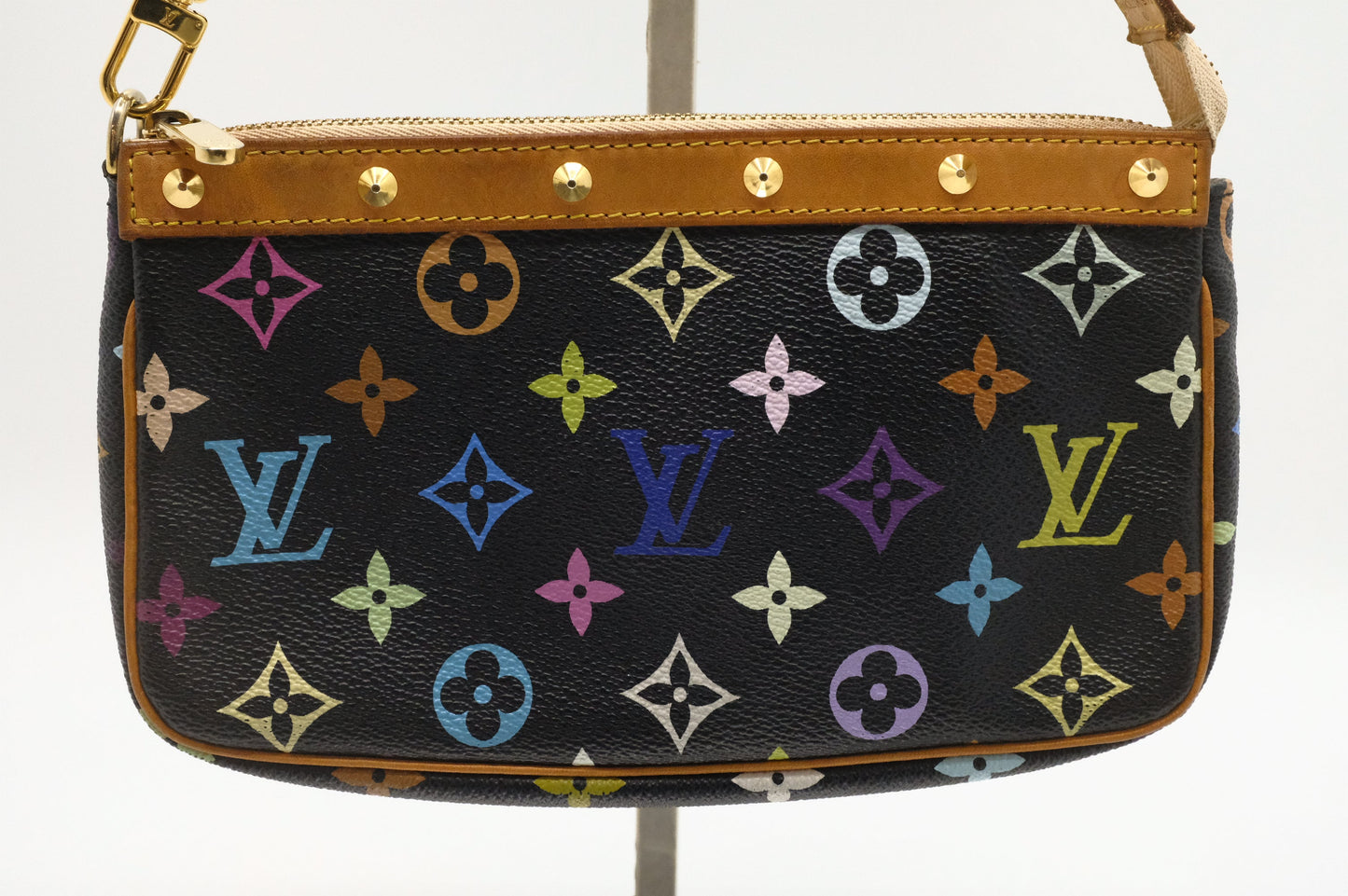 Louis Vuitton Pochette Accessoires Monogram Canvas Black Multicolor Clutch Bag