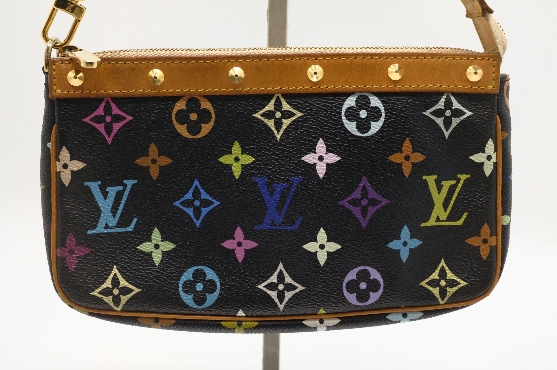 Louis Vuitton Pochette Accessoires Monogram Canvas Black Multicolor Clutch Bag