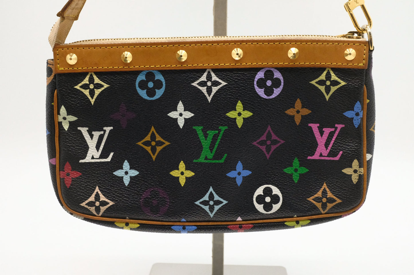 Louis Vuitton Pochette Accessoires Monogram Canvas Black Multicolor Clutch Bag