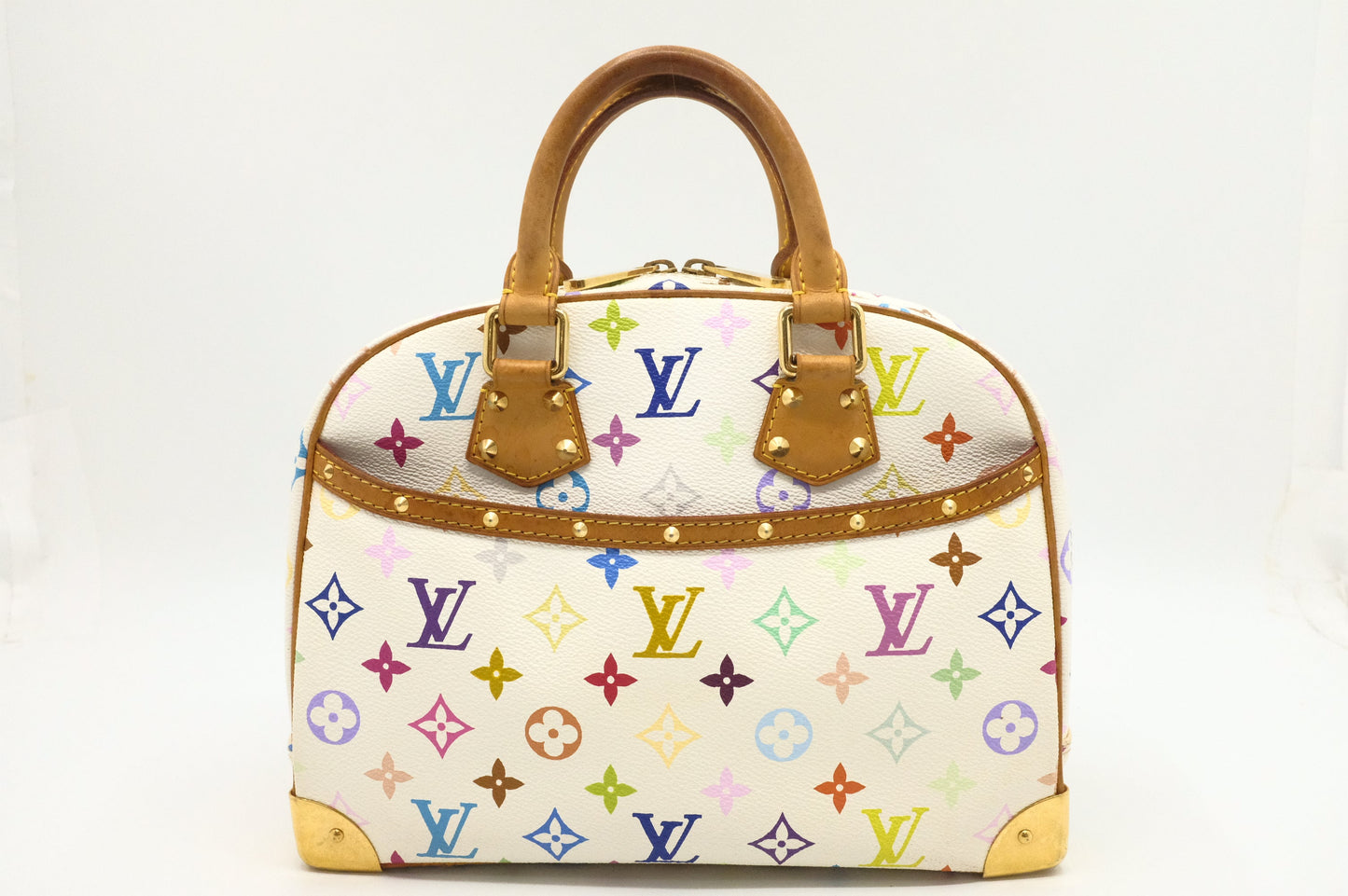 Louis Vuitton Trouville Multicolor White Canvas Handbag Canvas 2