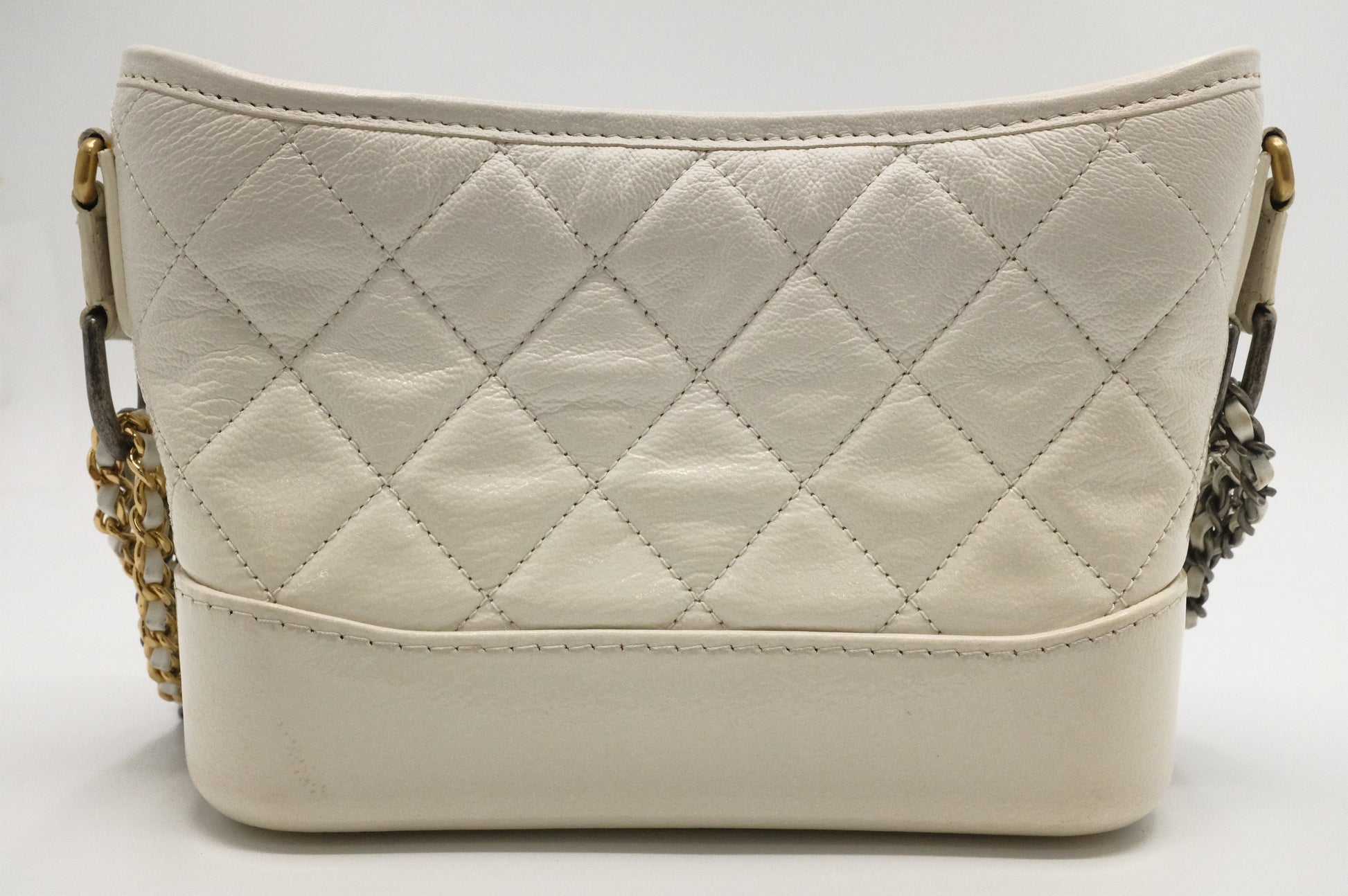 Chanel Gabrielle Hobo White Small Leather Shoulder Bag