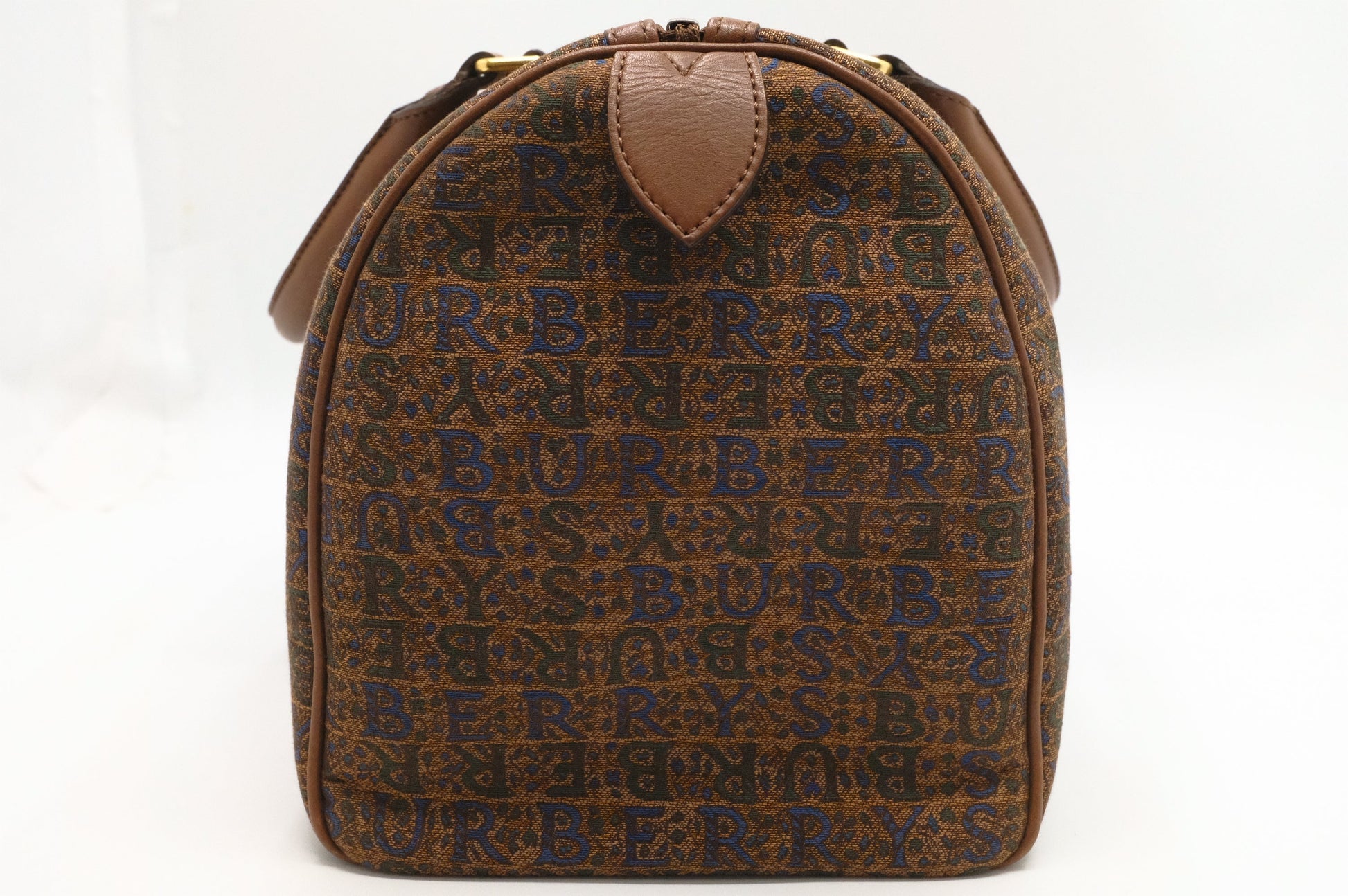 Burberry Boston Bag In Canvas Brown Travel Bag