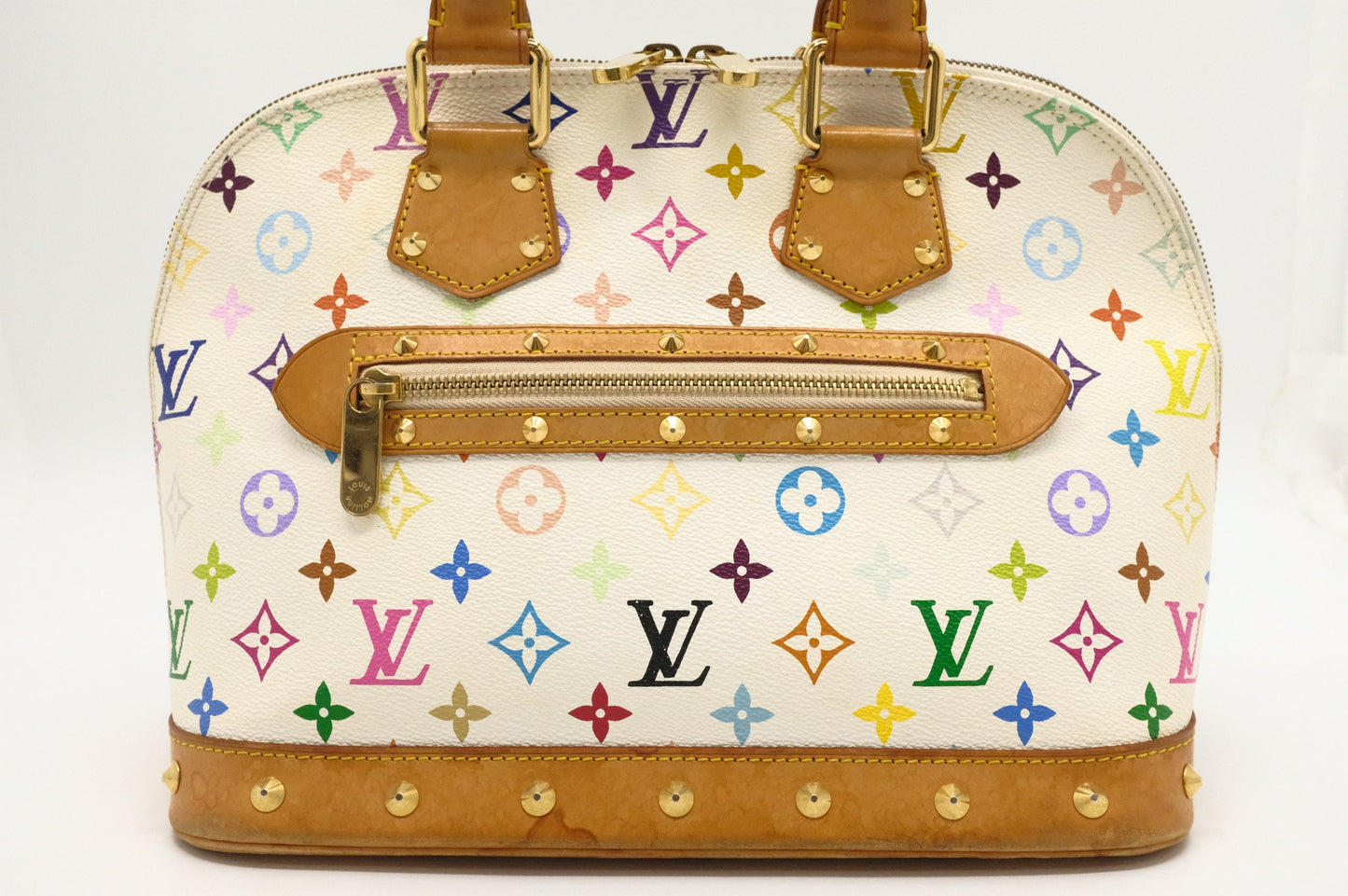 Louis Vuitton Alma PM Monogram Canvas White Multicolor Handbag Canvas 1