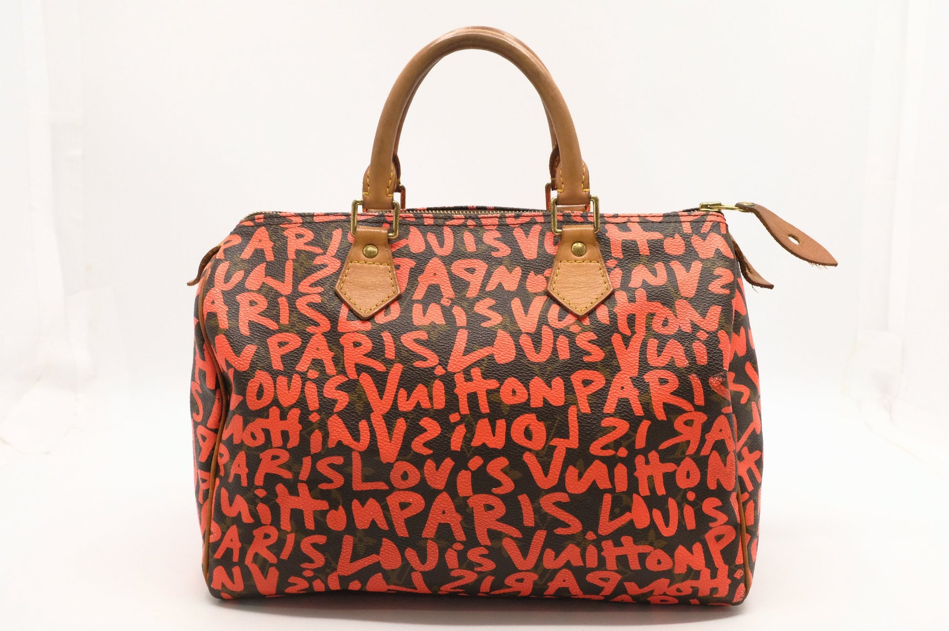 Louis Vuitton x Stephen Spro Speedy 30 Canvas Orange Handbag
