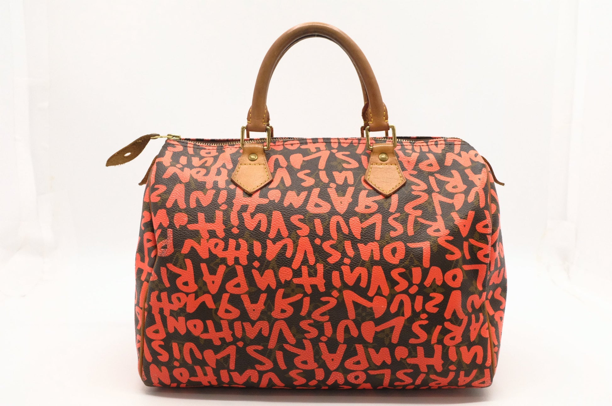 Louis Vuitton x Stephen Spro Speedy 30 Canvas Orange Handbag