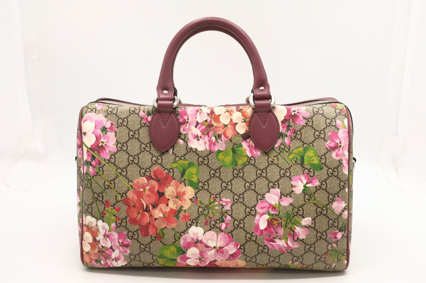 Gucci Boston Blooms GG Canvas Pink Travel Bag