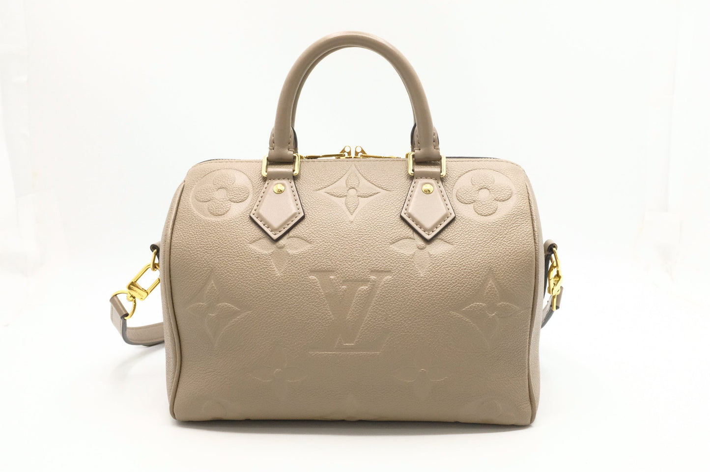 Louis Vuitton Speedy 25 Bandouliere Turtledove Leather Empreinte Handbag