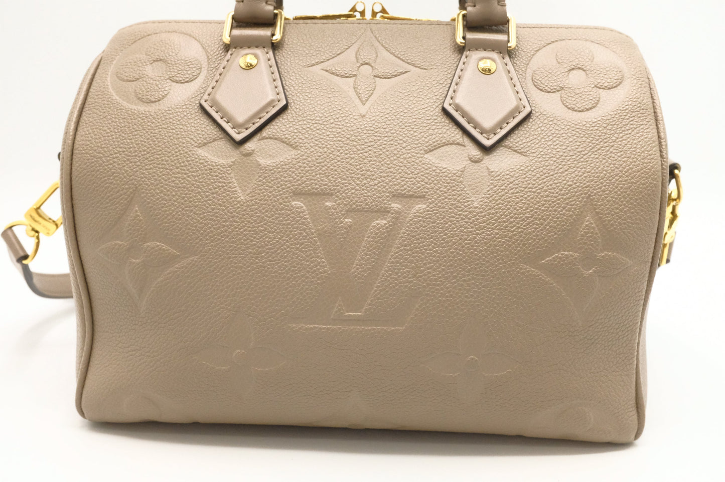 Louis Vuitton Speedy 25 Bandouliere Turtledove Leather Empreinte Handbag