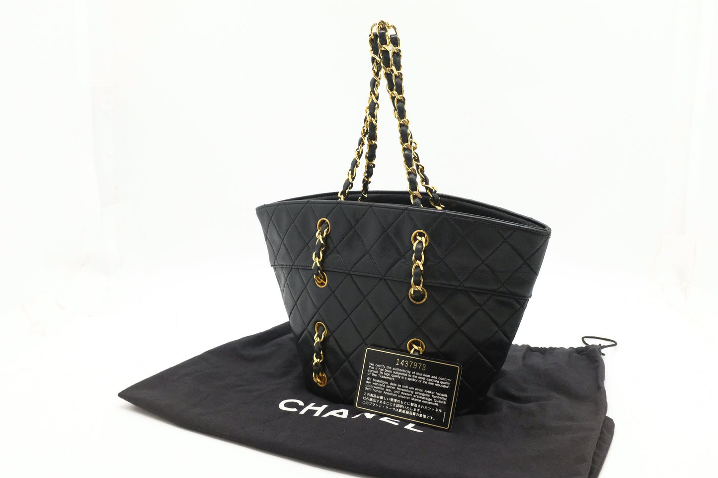 Chanel MattelassÃ© Black Leather Handbag