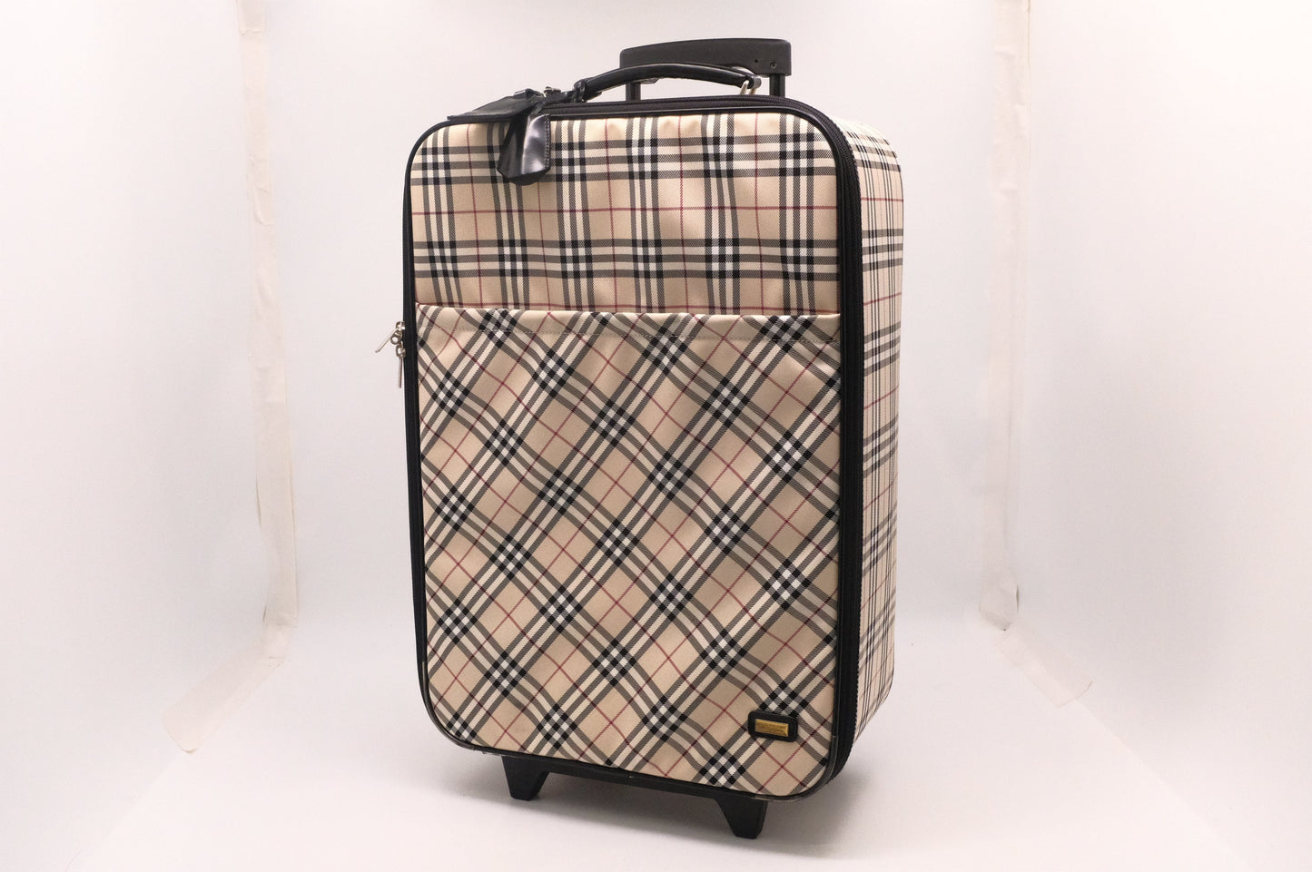 Burberry Luggage In Checked Handbag Canvas Brown Travel Bag