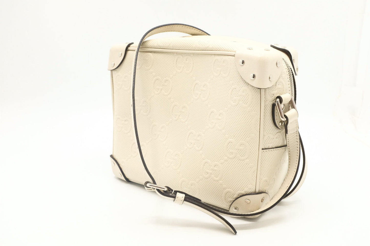 Gucci Trunk Off Leather White Crossbody Bag