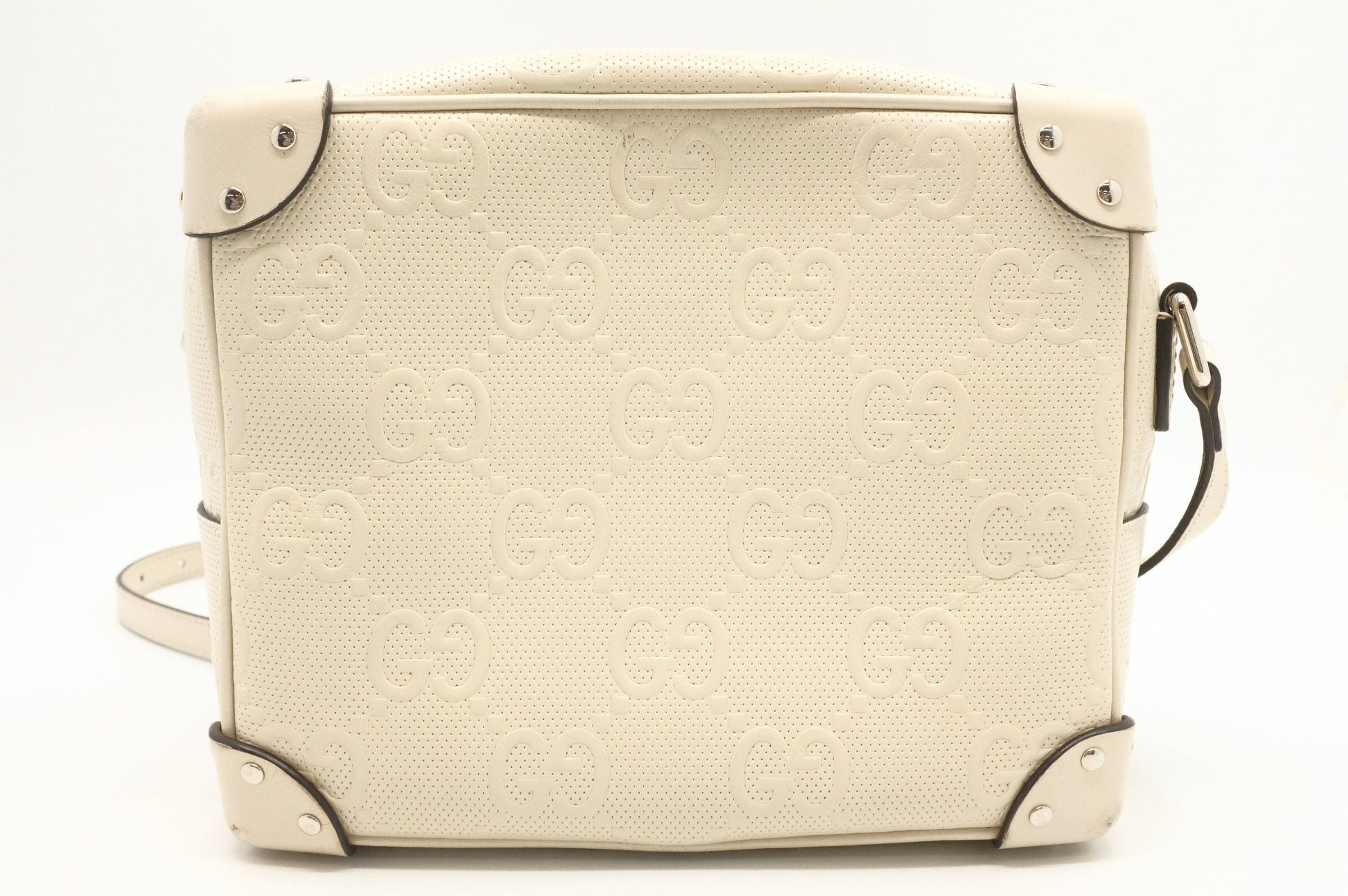 Gucci Trunk Off Leather White Crossbody Bag