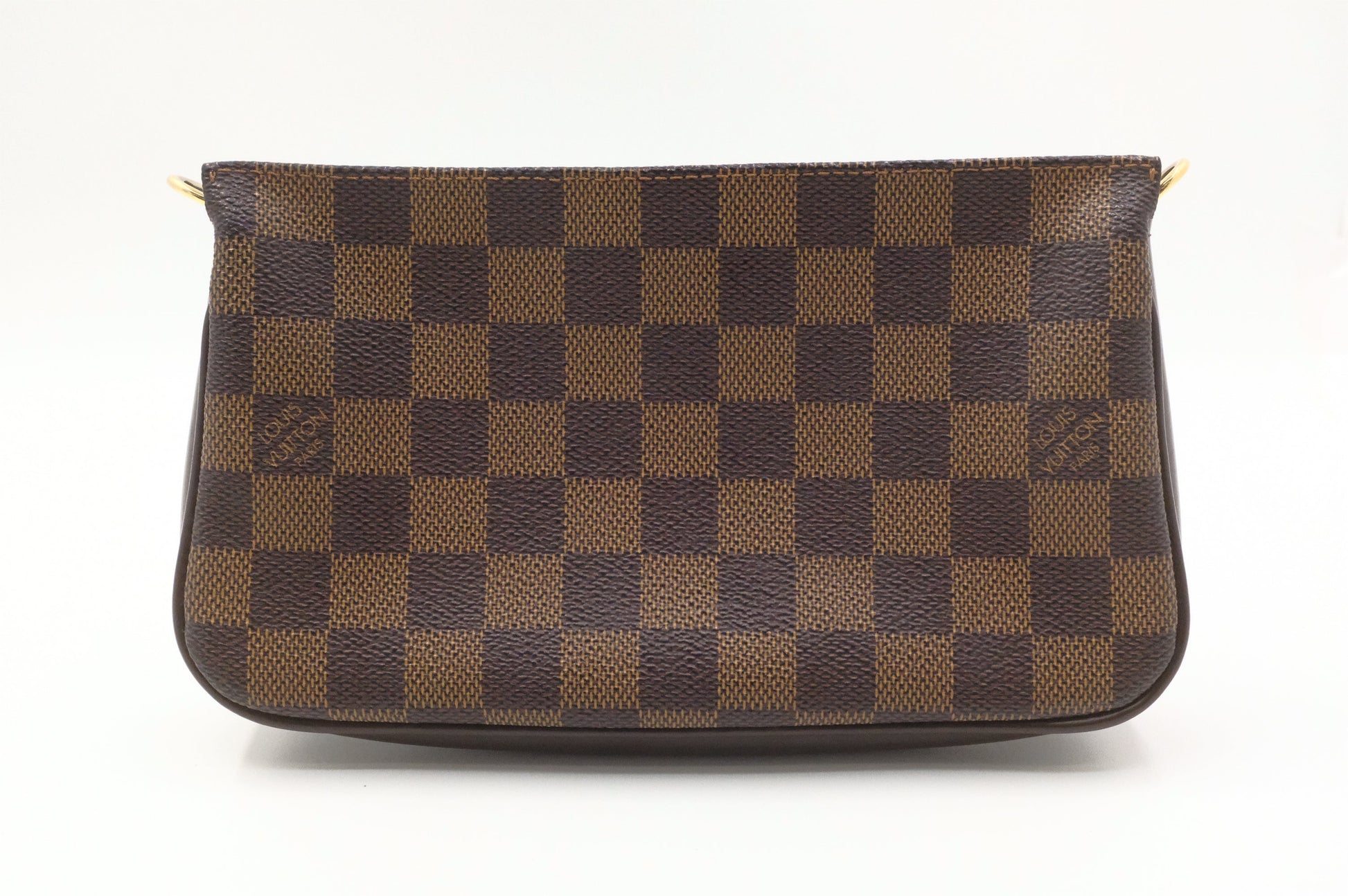 Louis Vuitton Navona Pochette Accessoires Ebene Damier Canvas Clutch Bag