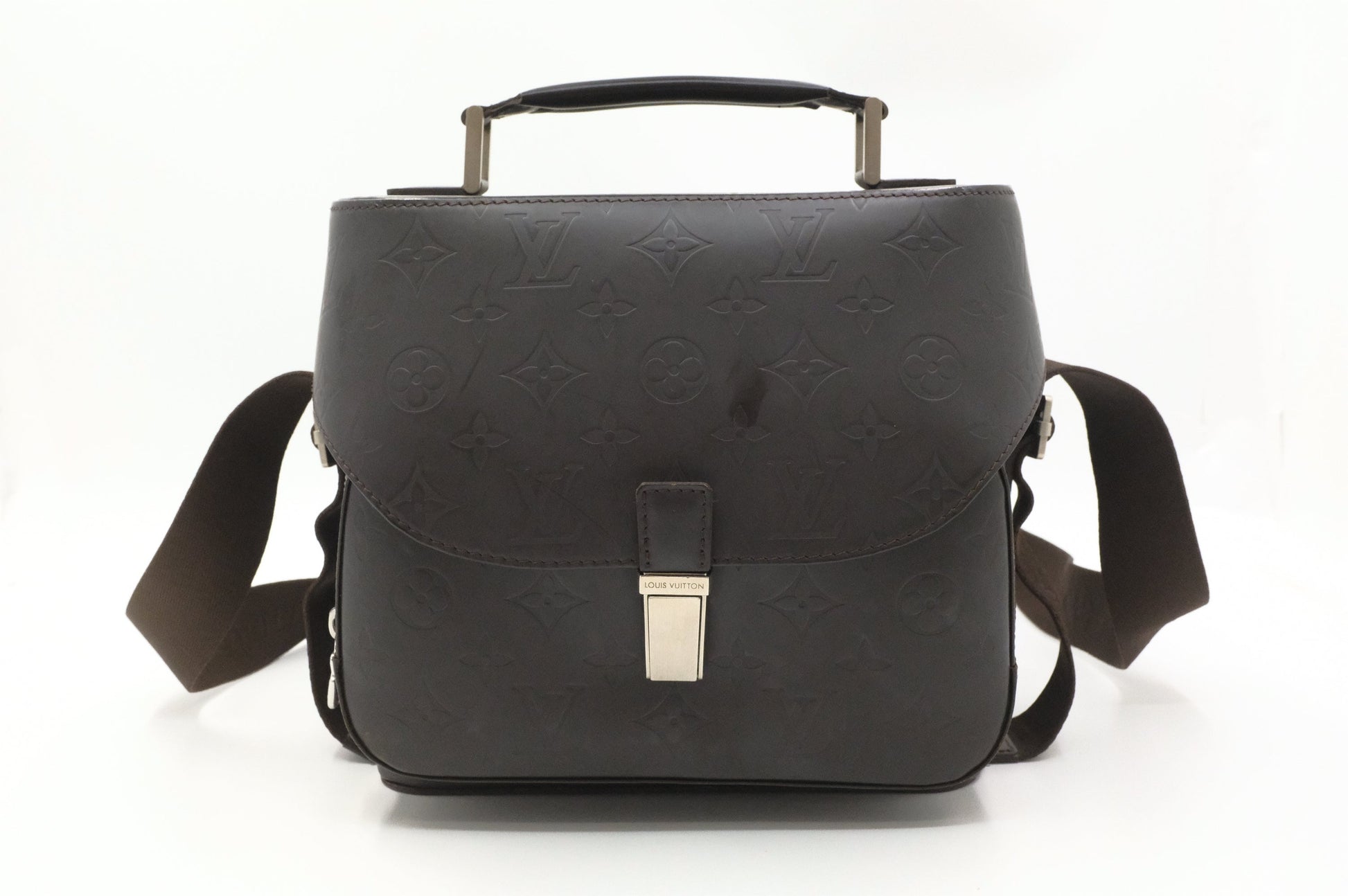 Louis Vuitton Charlie Dark Matte Leather Brown Handbag