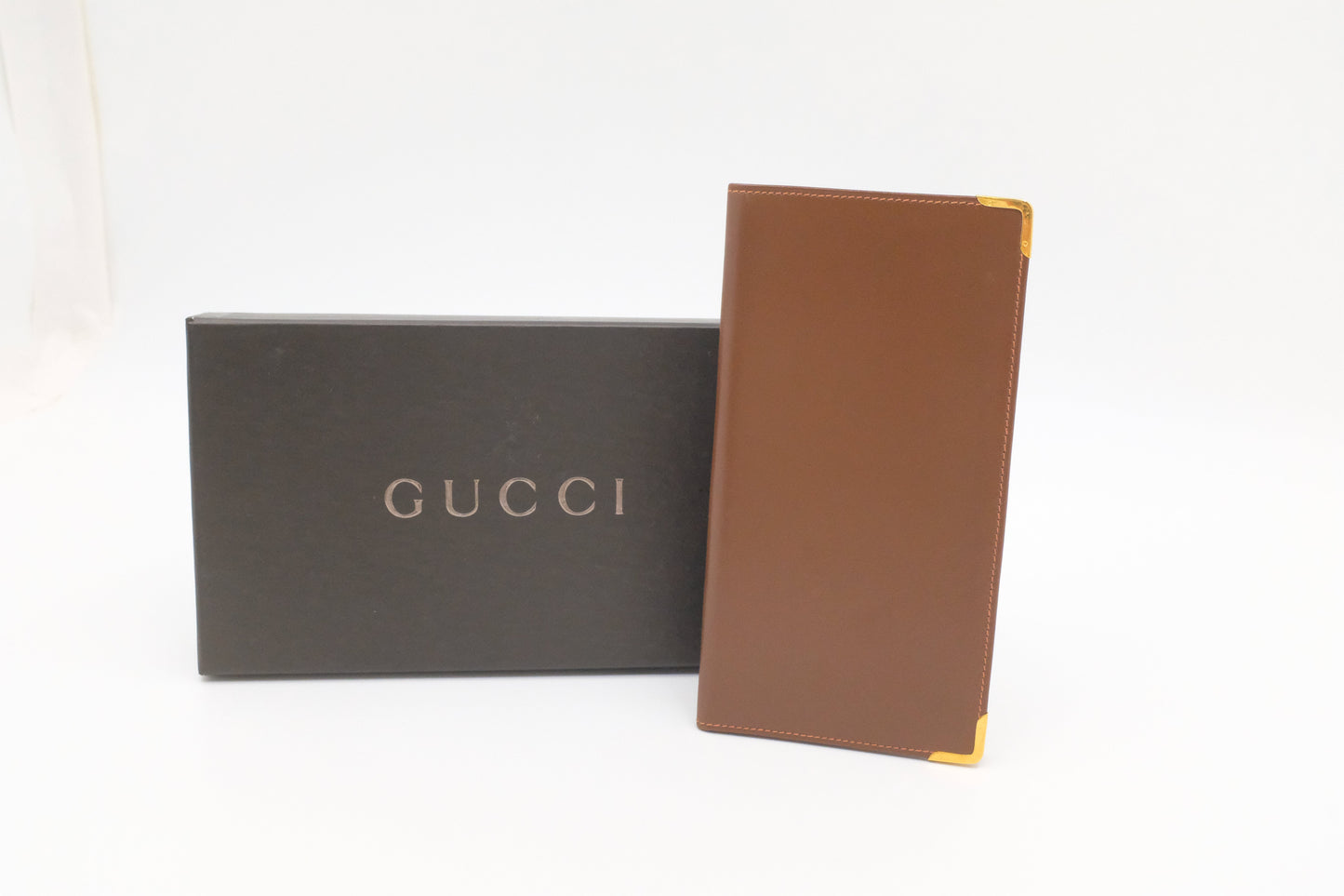 Gucci Bifold Long Leather Brown Wallet Case