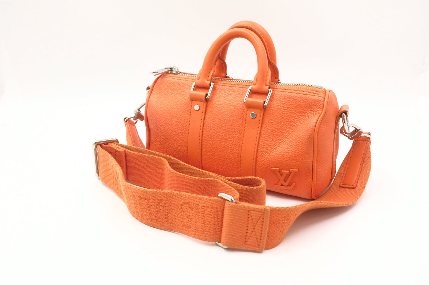 Louis Vuitton Keepall XS Aerogram Leather Orange Handbag