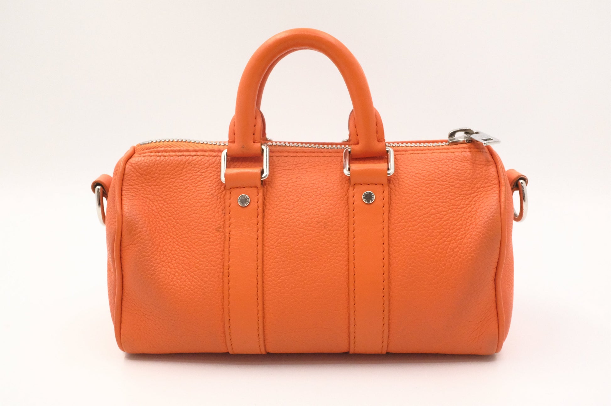Louis Vuitton Keepall XS Aerogram Leather Orange Handbag