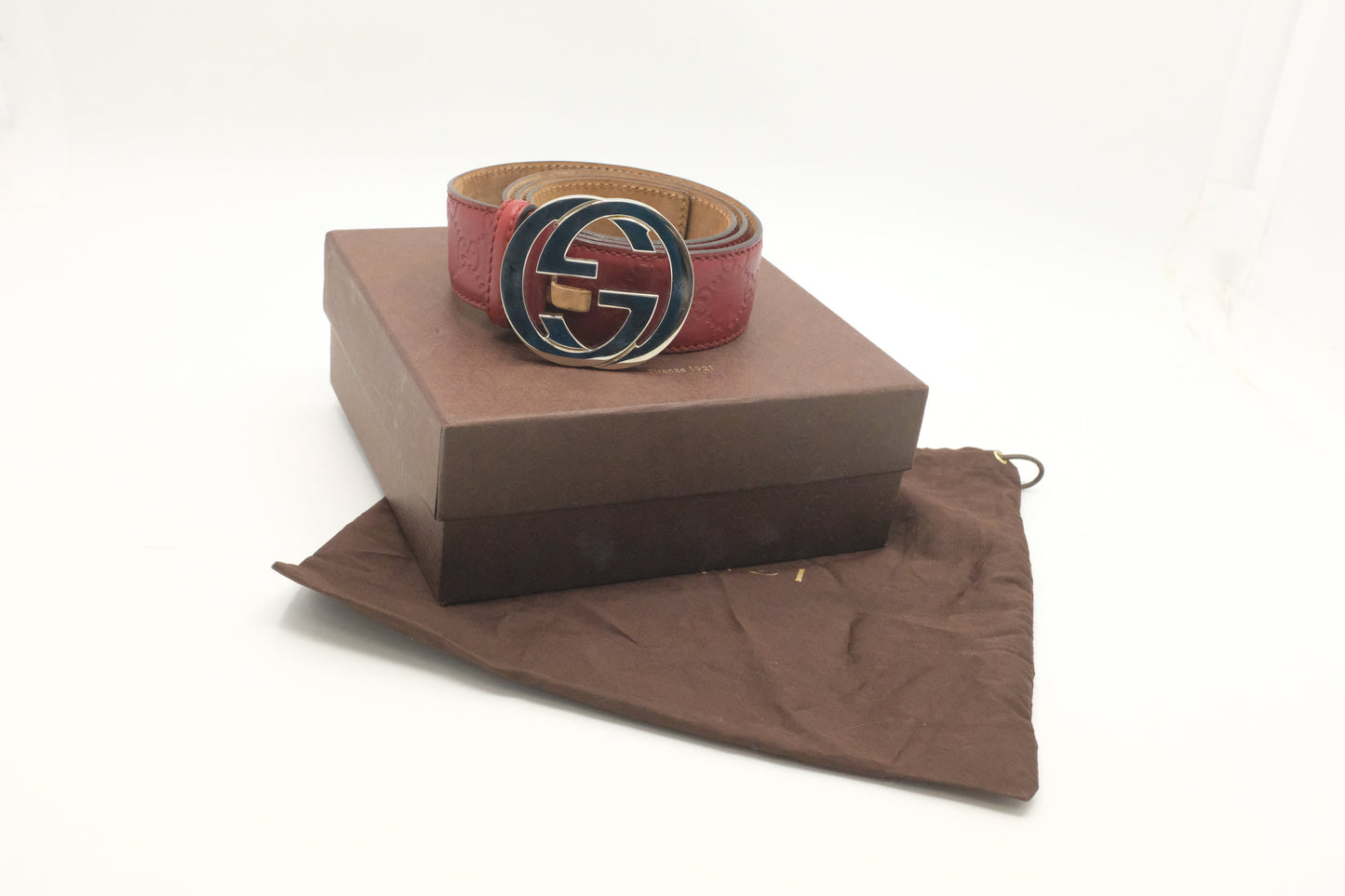 Gucci Guccissima Leather Red Belt