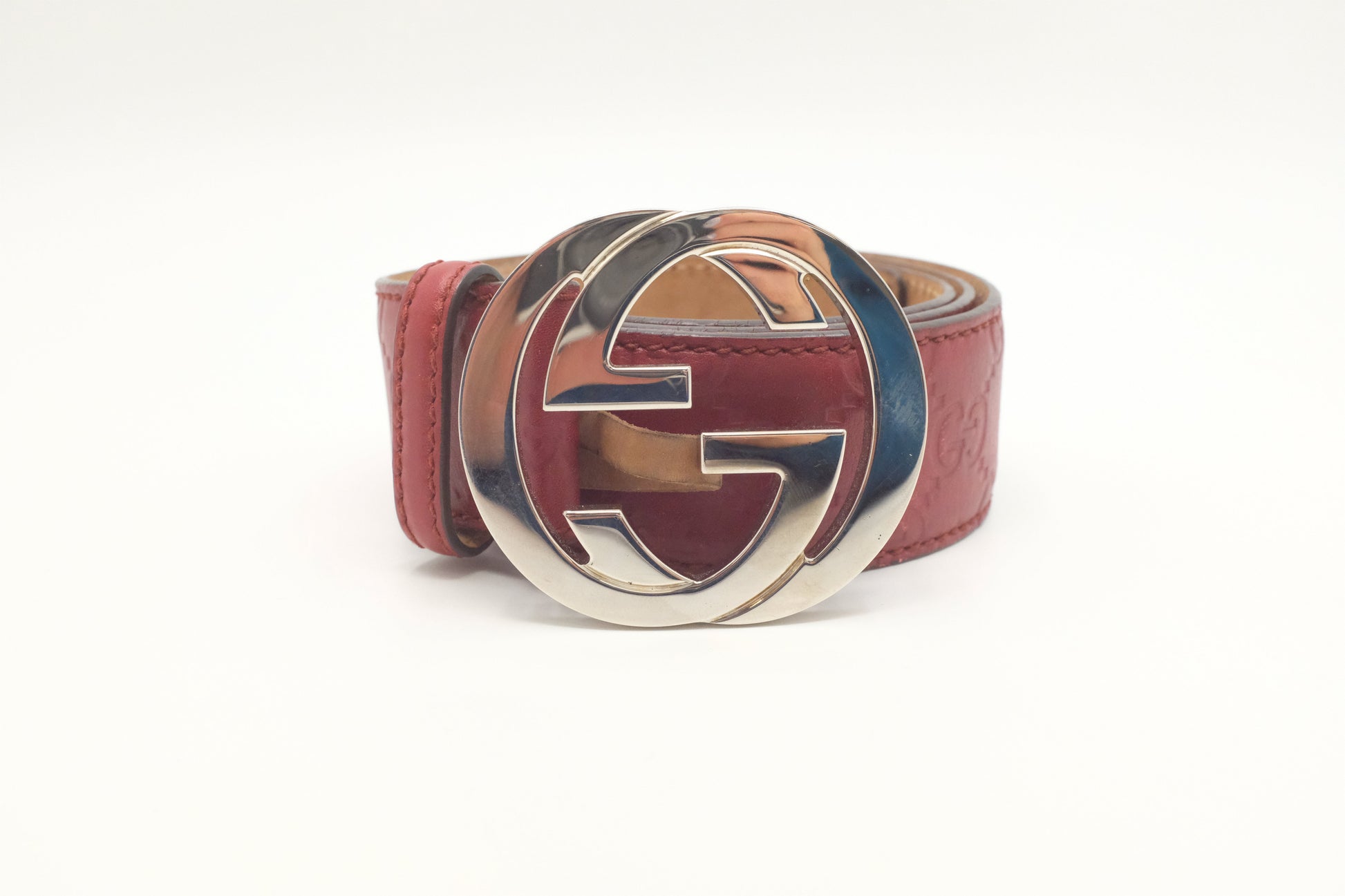 Gucci Guccissima Leather Red Belt