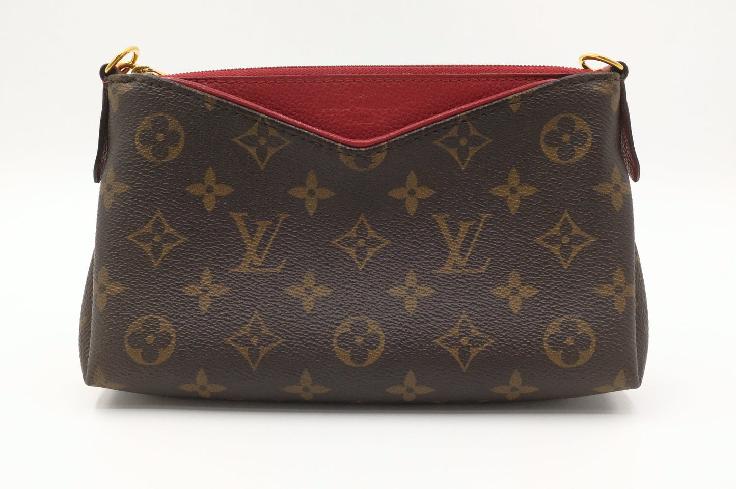 Louis Vuitton Pallas Monogram Canvas Leather Red Clutch Bag