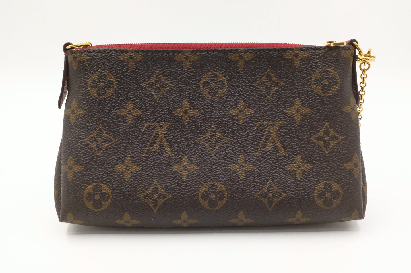 Louis Vuitton Pallas Monogram Canvas Leather Red Clutch Bag