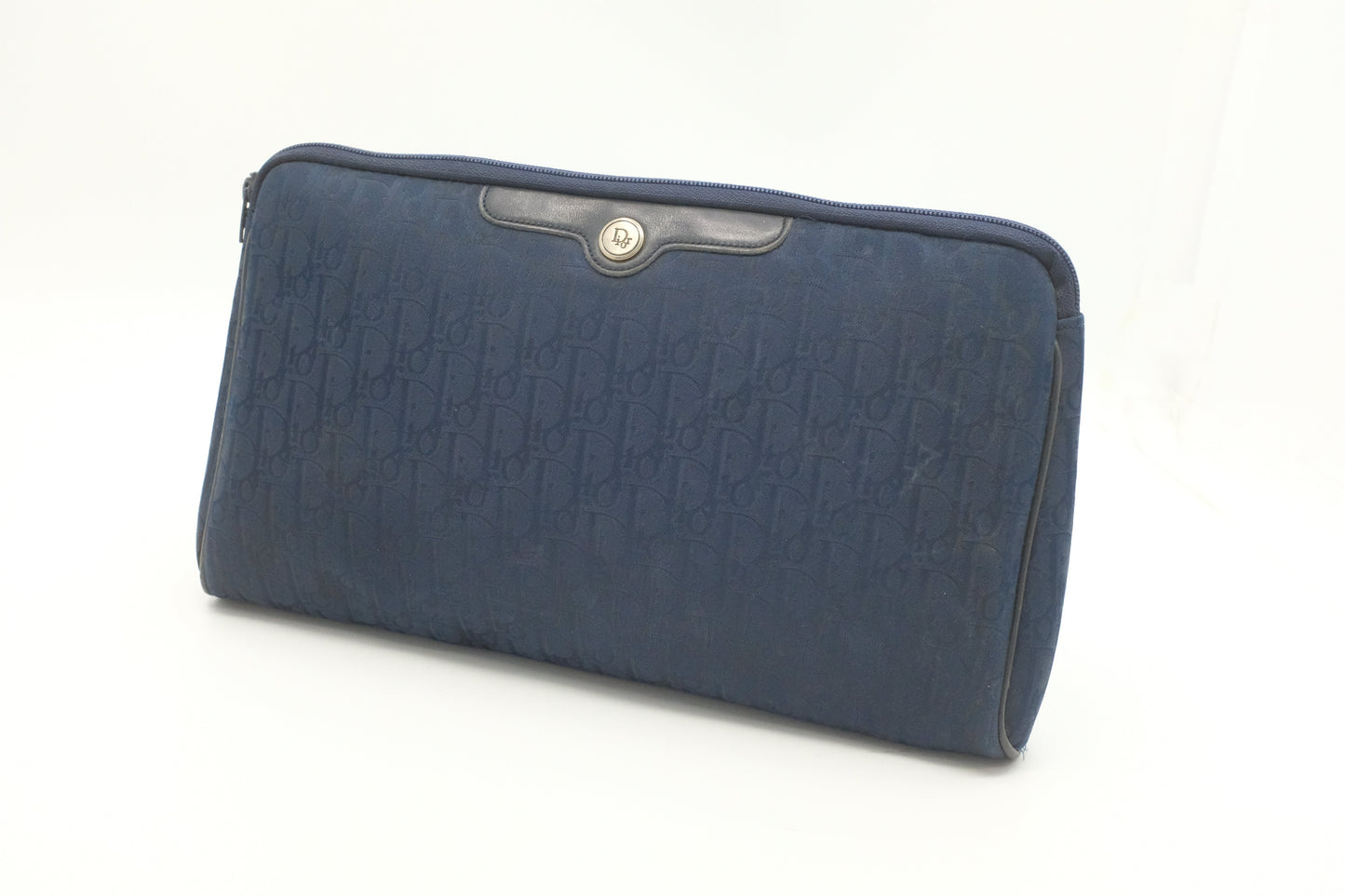Dior Clutch In Navy Handbag Canvas Blue Clutch Bag