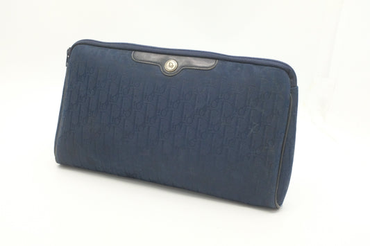 Dior Clutch In Navy Handbag Canvas Blue Clutch Bag