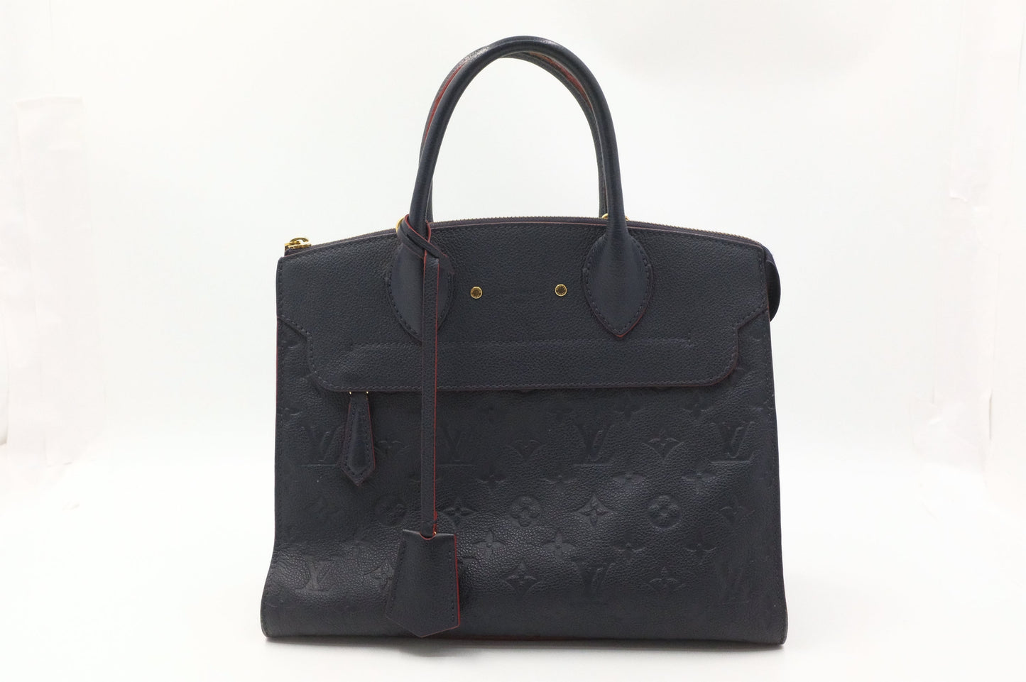 Louis Vuitton Pont Neuf Navy Blue Leather Empreinte Handbag