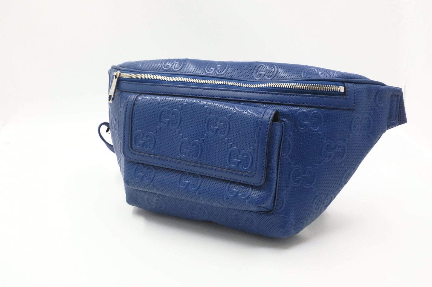 Gucci GG Leather Blue Belt
