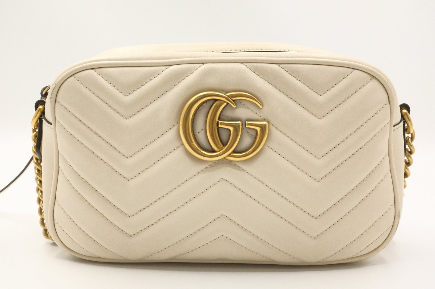 Gucci Marmont Leather White Crossbody Bag