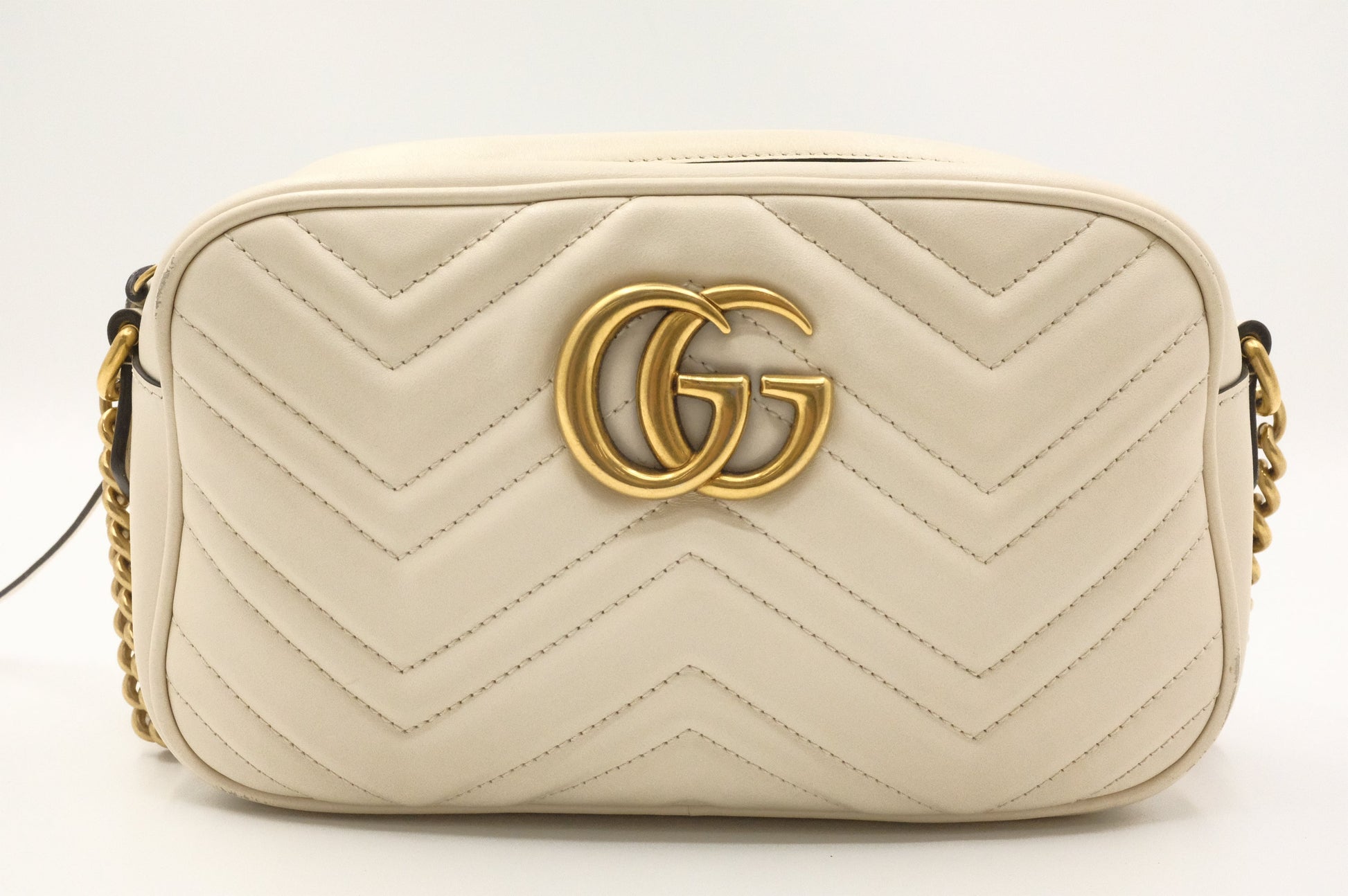 Gucci Marmont Leather White Crossbody Bag