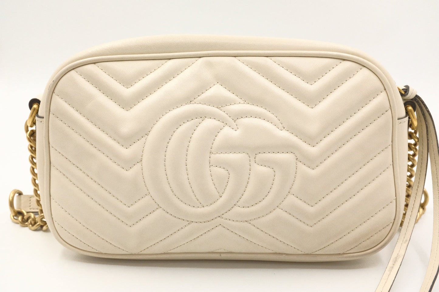 Gucci Marmont Leather White Crossbody Bag