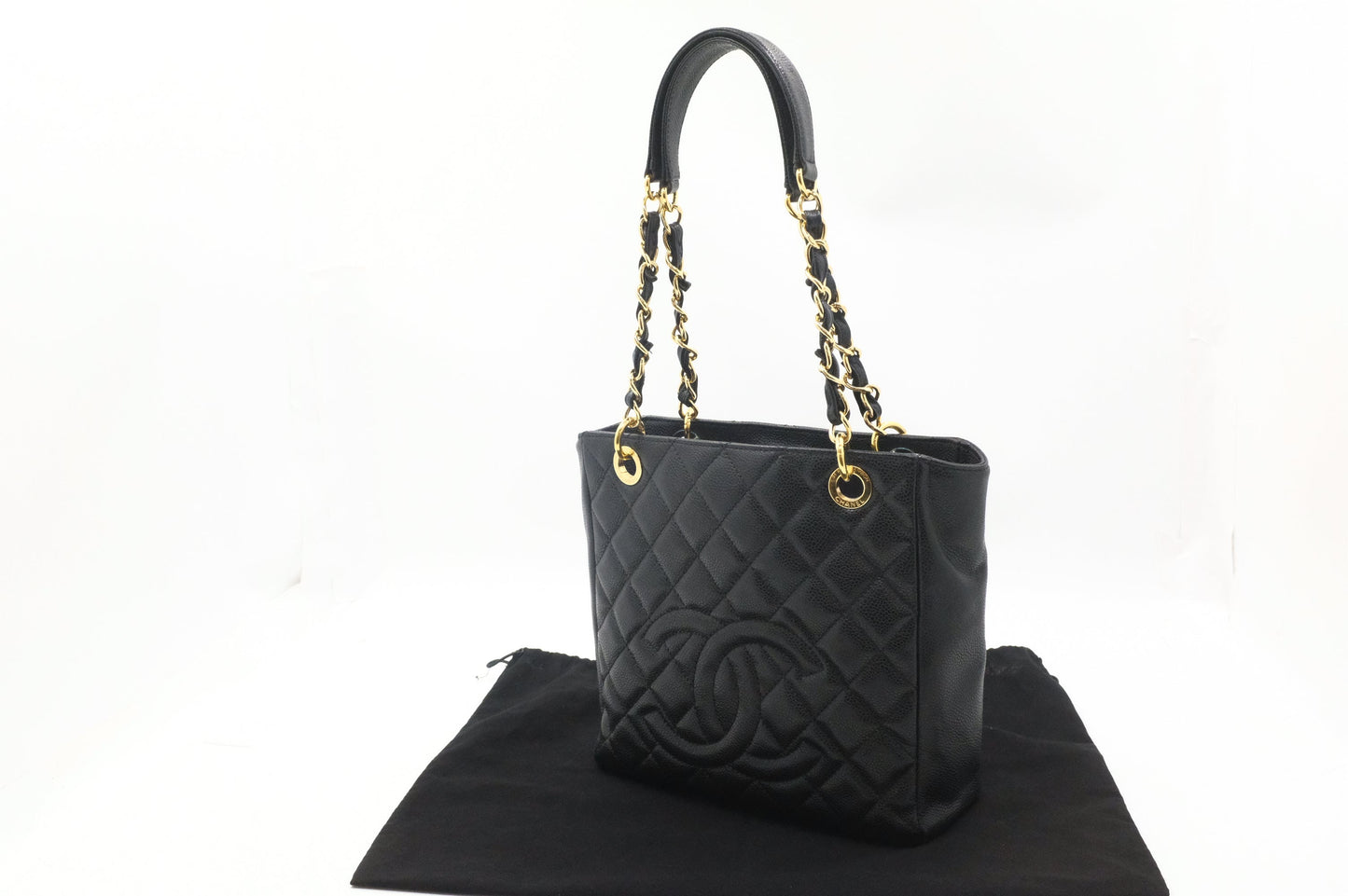 Chanel PST Caviar Black Leather Shoulder Bag