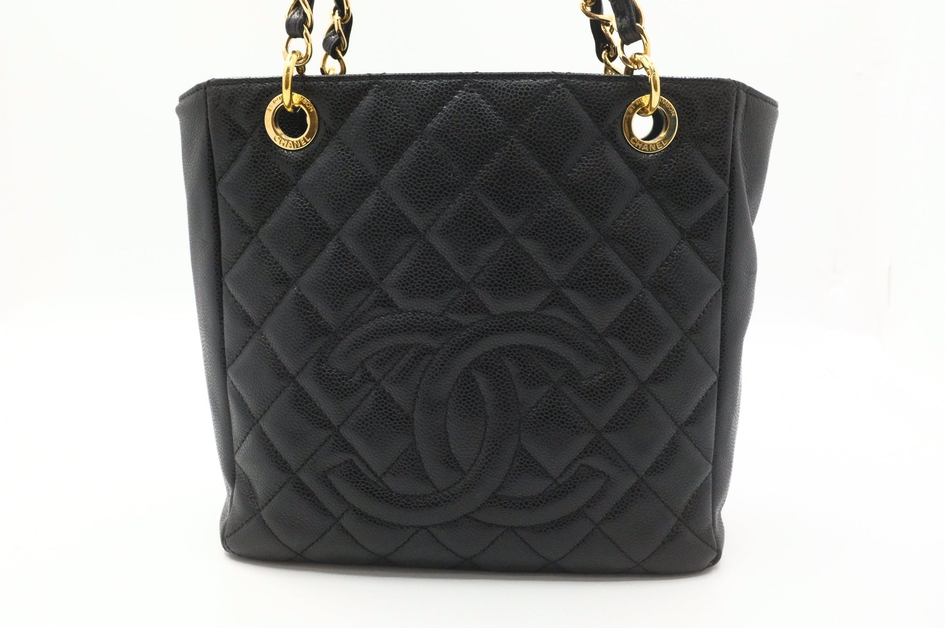 Chanel PST Caviar Black Leather Shoulder Bag
