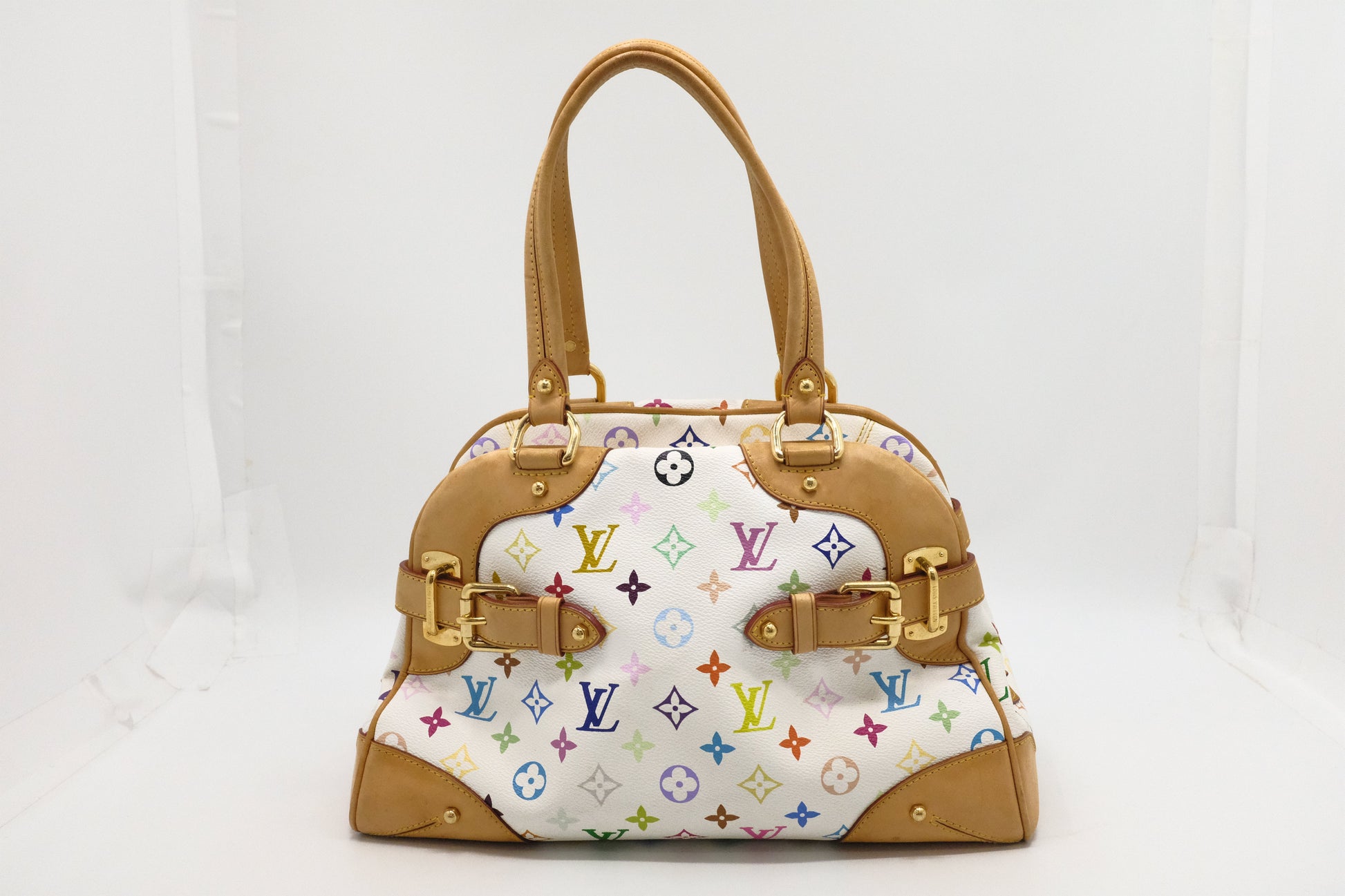 Louis Vuitton Claudia Canvas White Multicolor Handbag