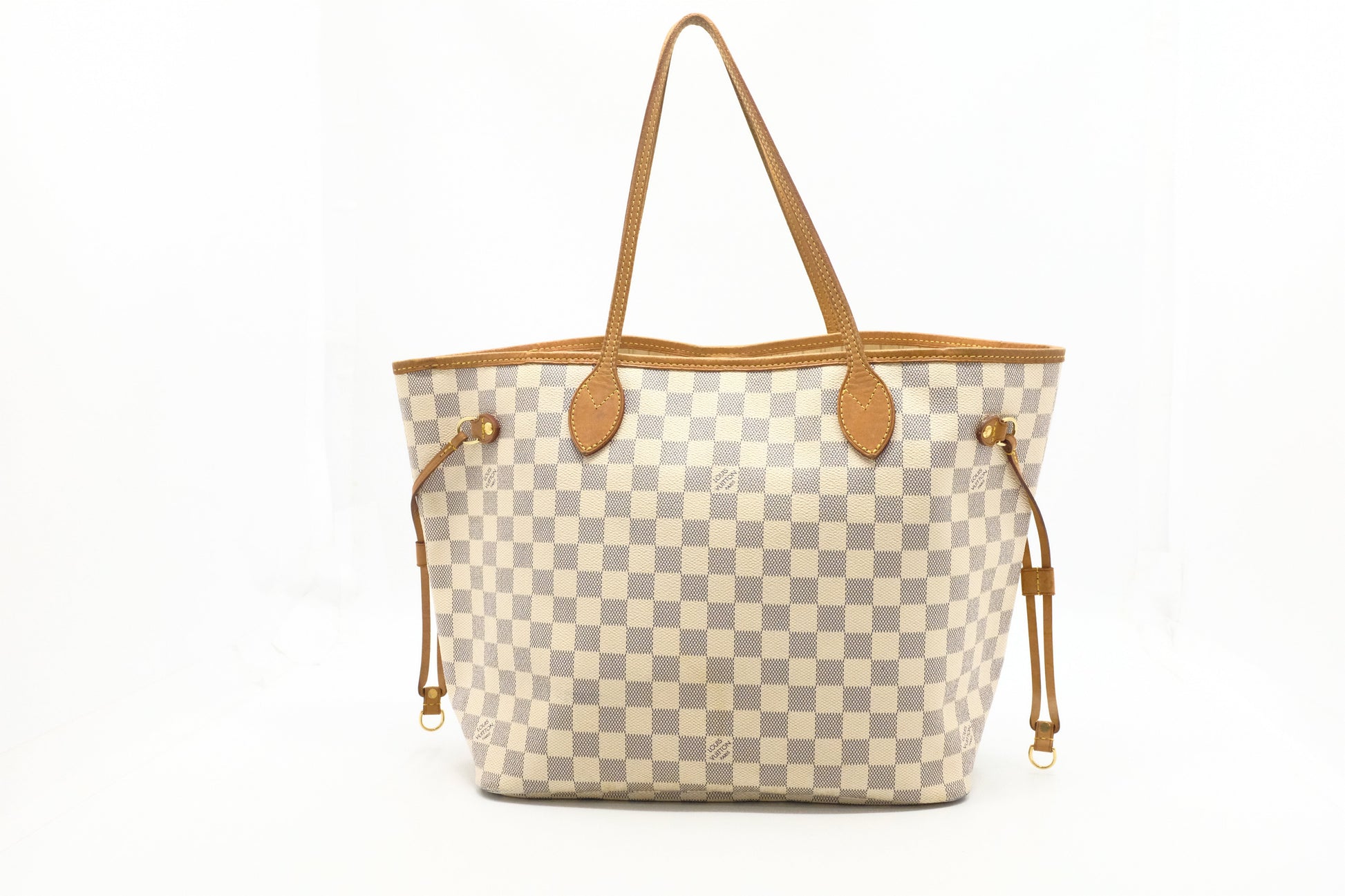 Louis Vuitton Neverfull MM Azur Damier Canvas Tote Bag