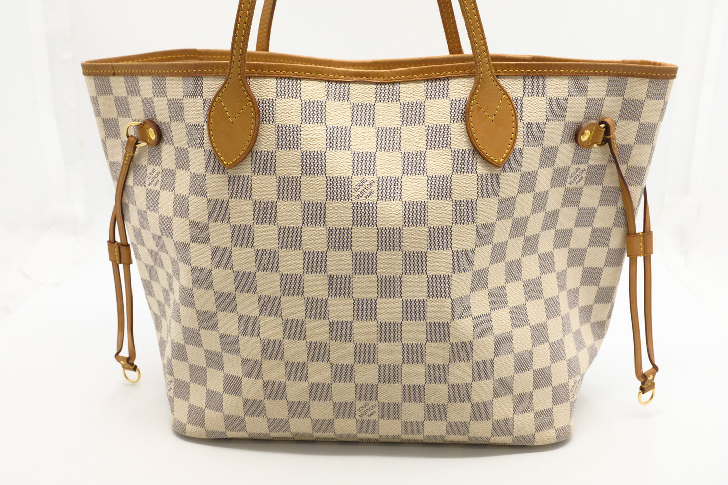 Louis Vuitton Neverfull MM Azur Damier Canvas Tote Bag