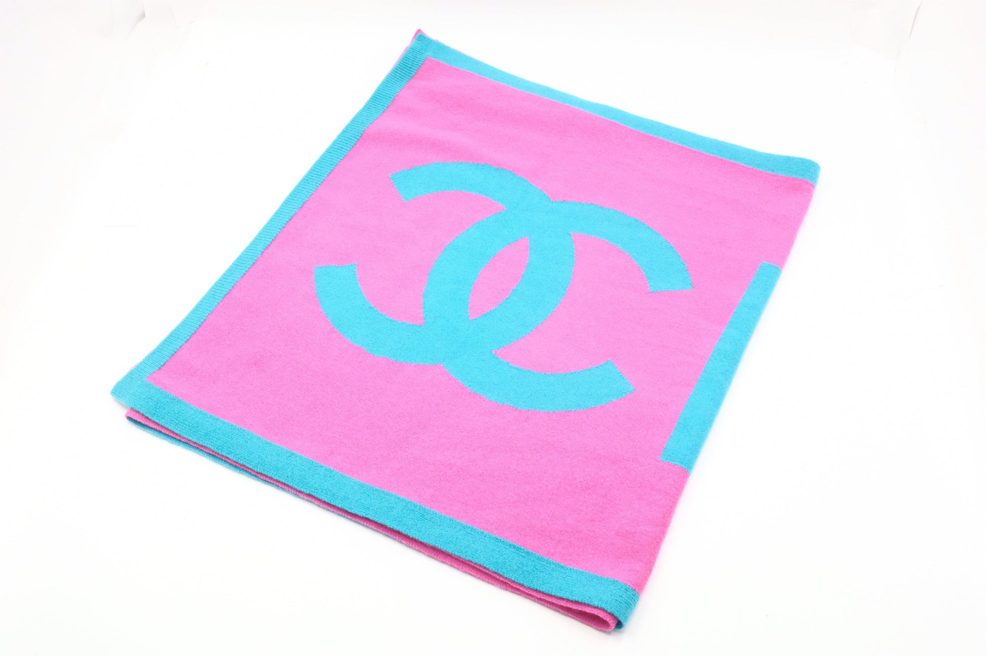 Chanel Scarf Cashmere Blue Pink