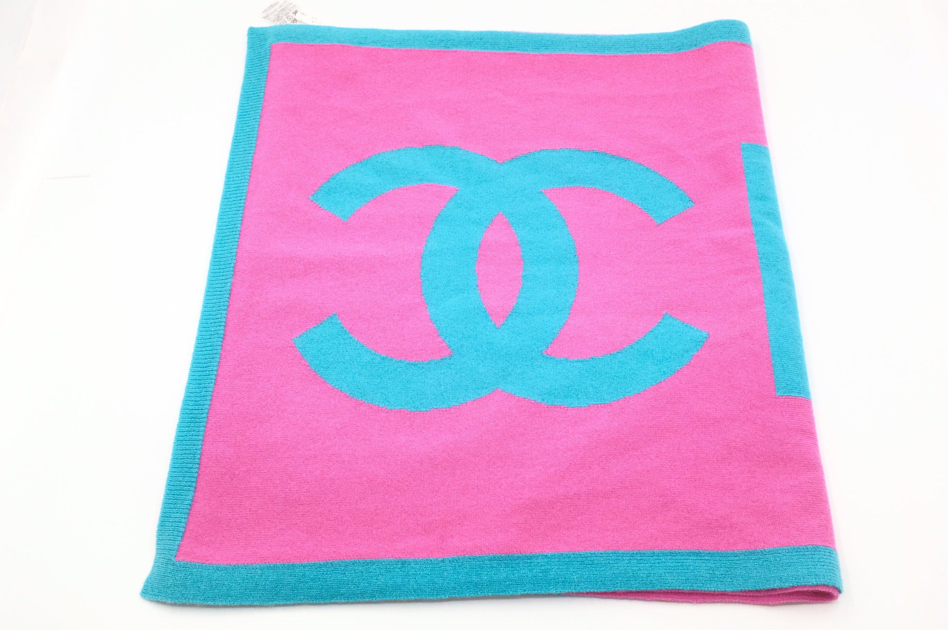 Chanel Scarf Cashmere Blue Pink