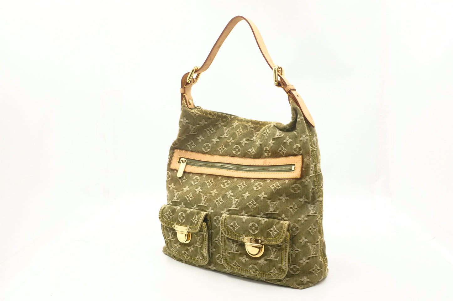 Louis Vuitton Baggy GM Khaki Denim Monogram Handbag