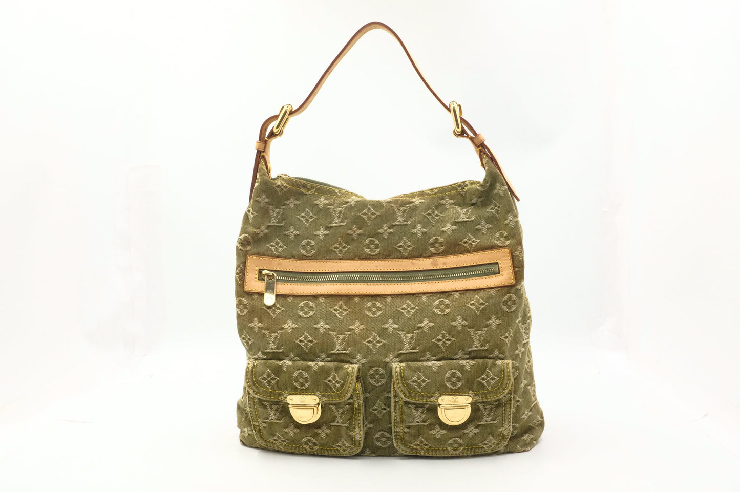 Louis Vuitton Baggy GM Khaki Denim Monogram Handbag