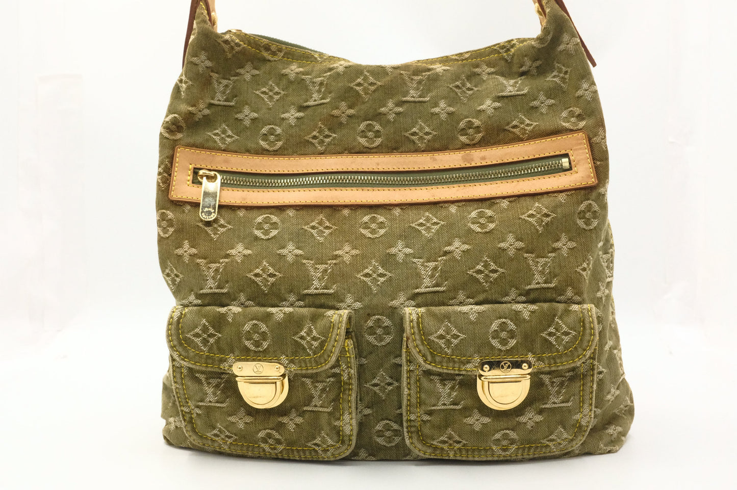 Louis Vuitton Baggy GM Khaki Denim Monogram Handbag