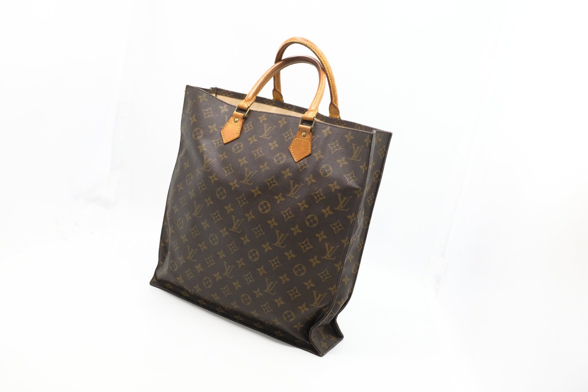 Louis Vuitton Sac Plat Monogram Canvas Handbag