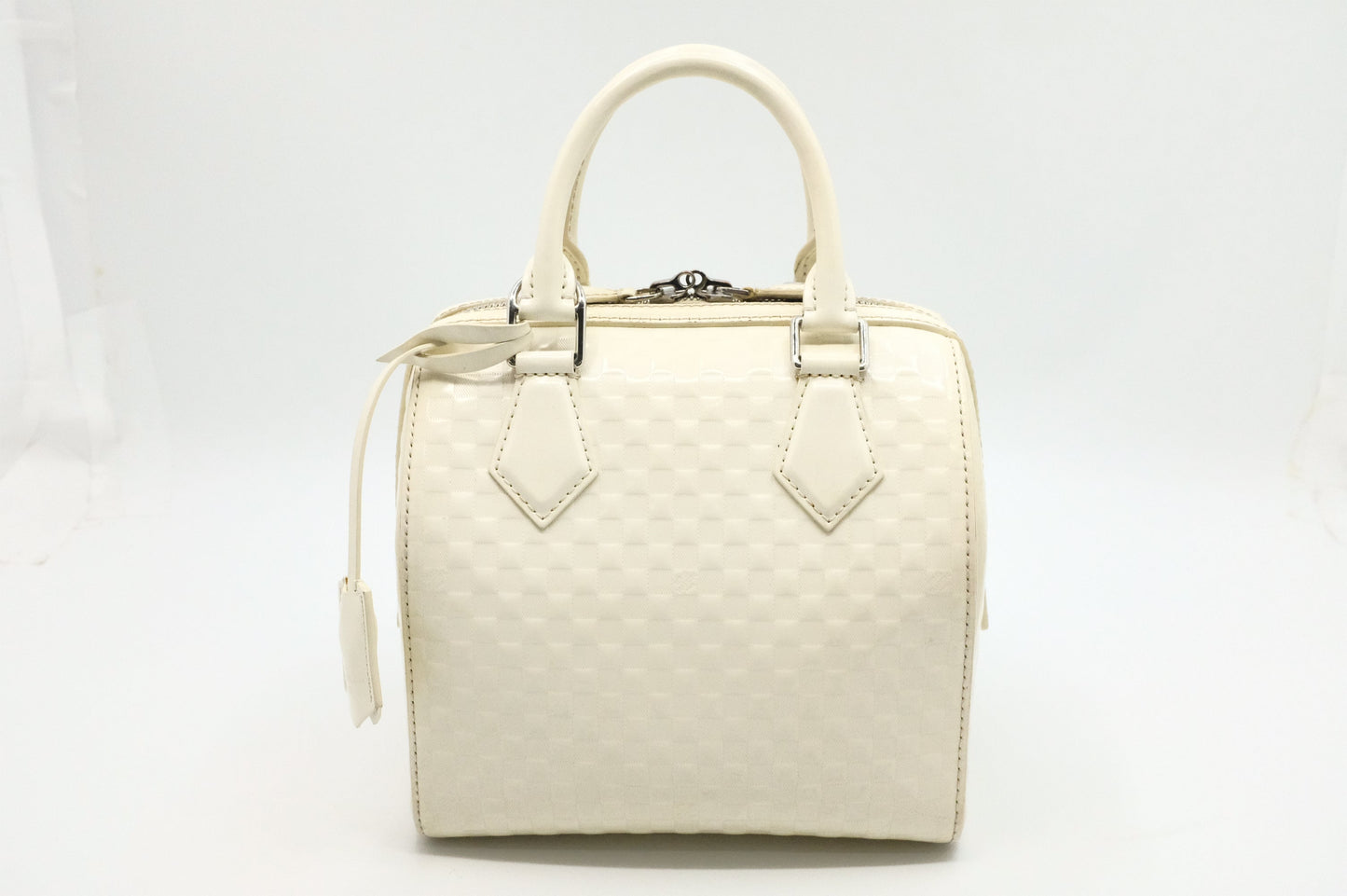 Louis Vuitton Speedy Cube Facette White Leather Damier Handbag Leather 1