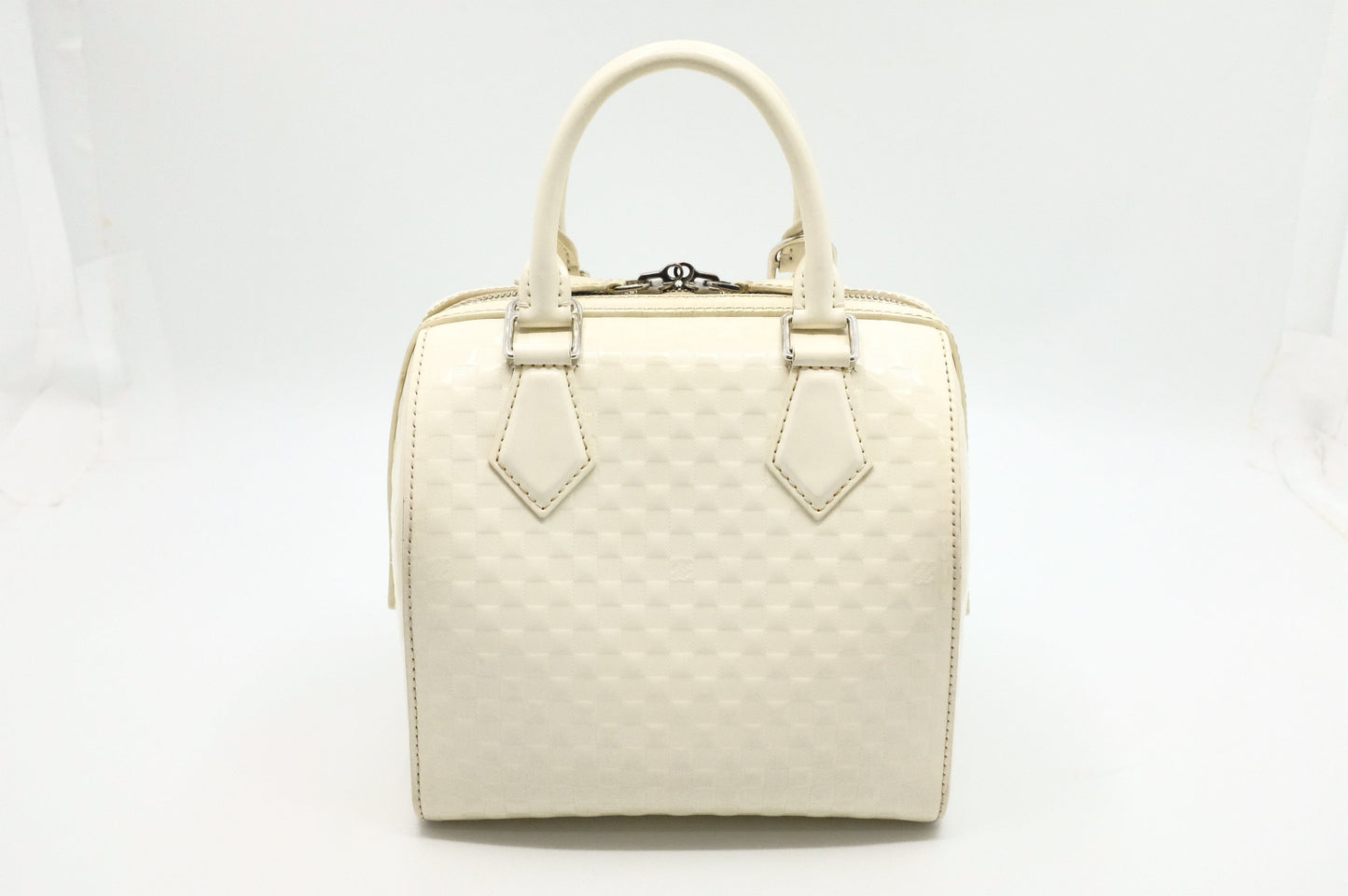 Louis Vuitton Speedy Cube Facette White Leather Damier Handbag Leather 1