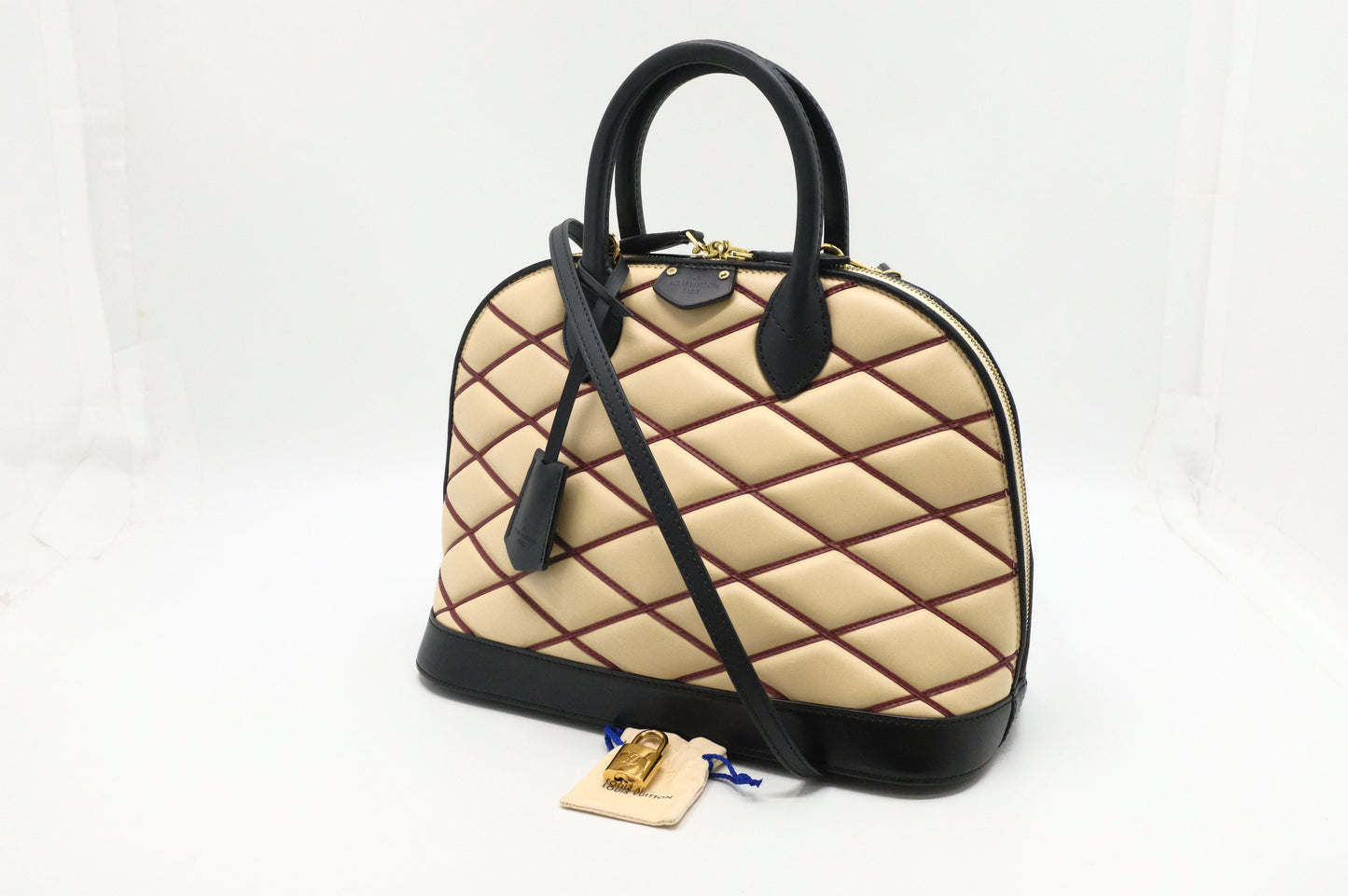 Louis Vuitton Alma Maltage Leather Beige Handbag