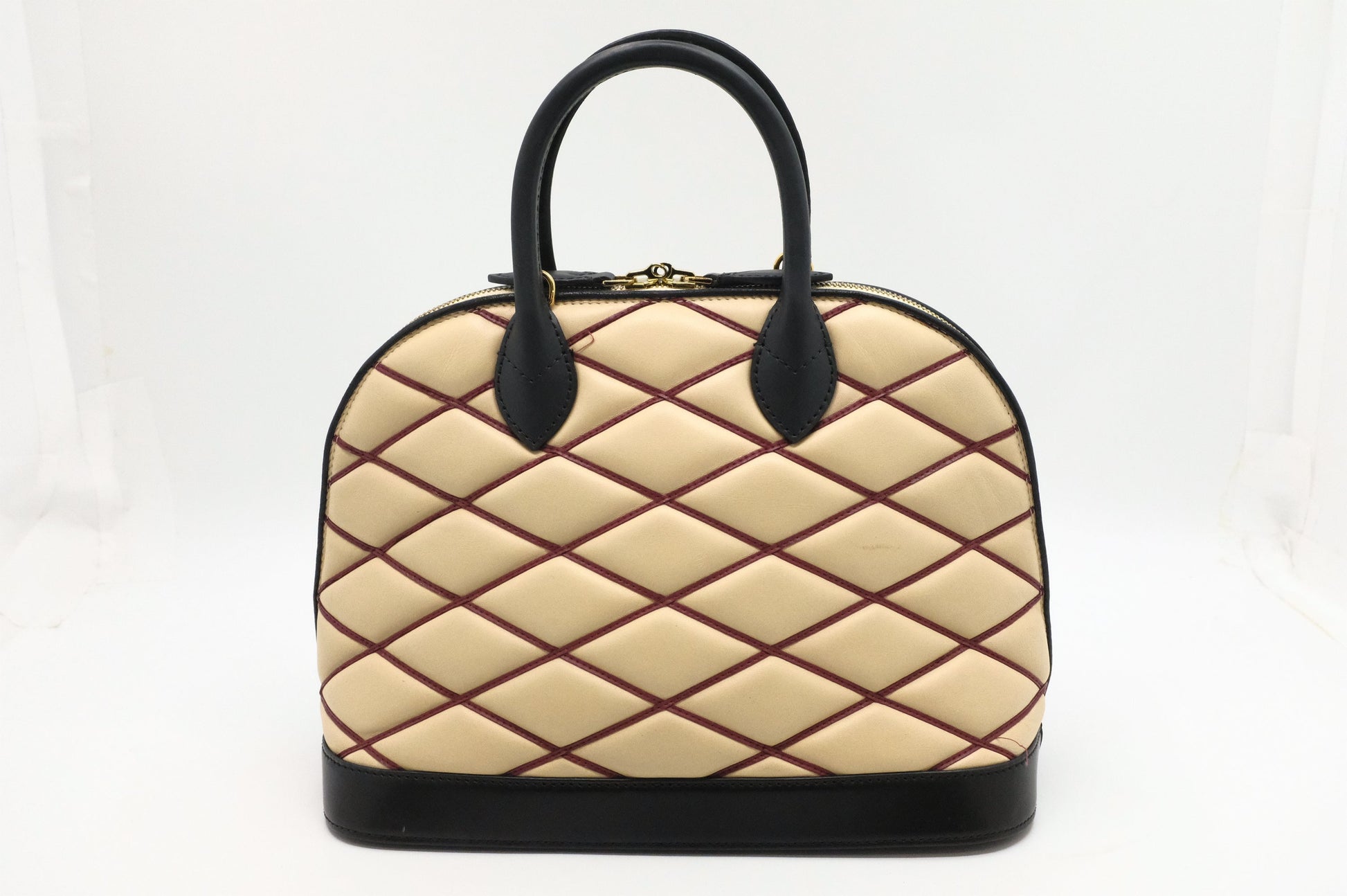 Louis Vuitton Alma Maltage Leather Beige Handbag